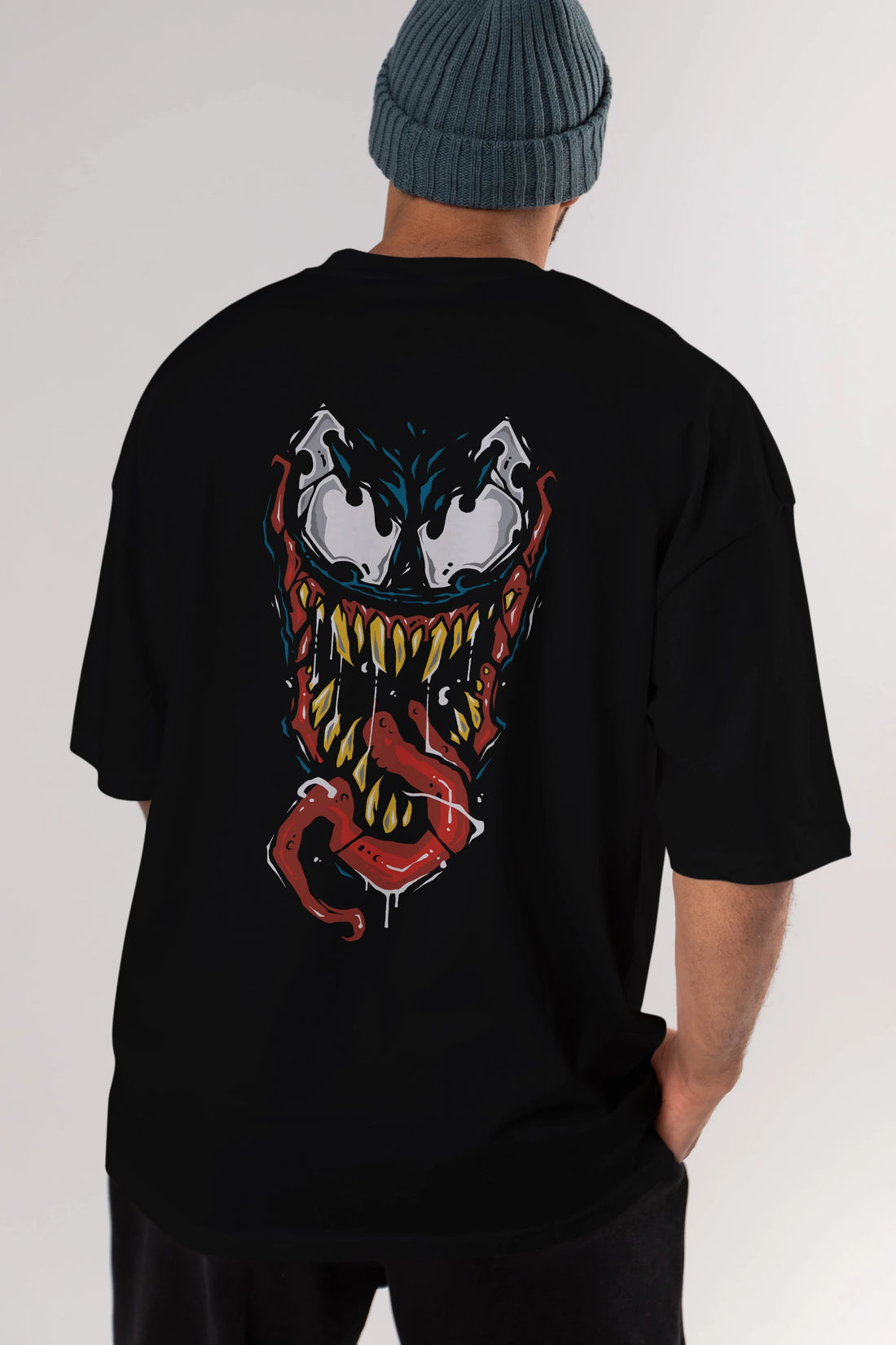 Venom (15) Arka Baskılı Oversize t-shirt Erkek Kadın Unisex %100 Pamuk Bisiklet Yaka tişort