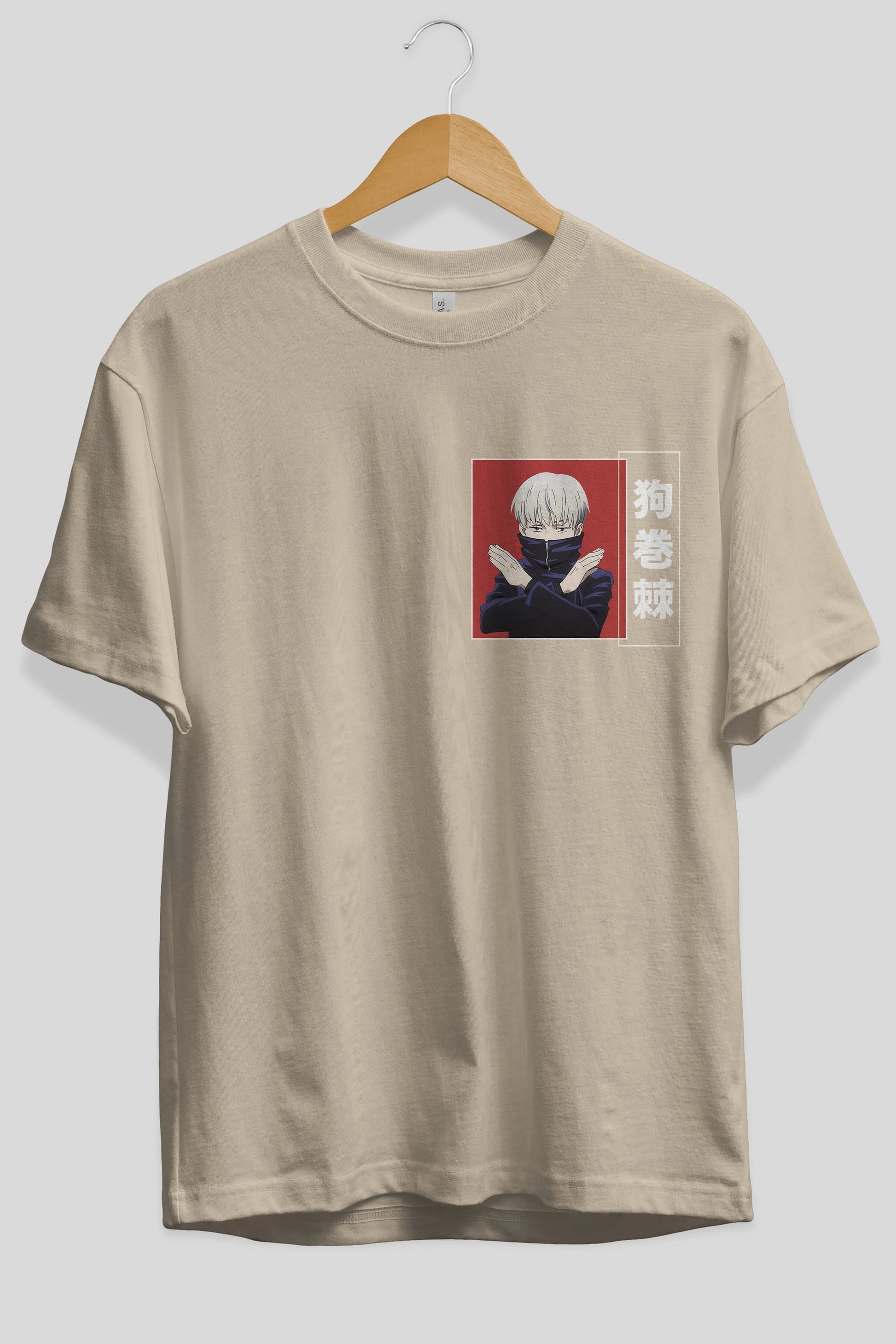 Toge Inumaki Ön Sol Baskılı Oversize t-shirt Erkek Kadın Unisex %100 Pamuk Bisiklet Yaka tişort