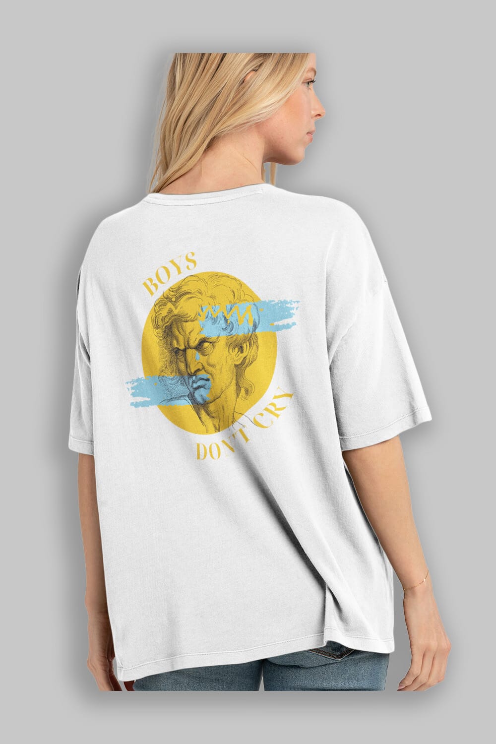 Boys Don't Cry Yazılı Arka Baskılı Oversize t-shirt Erkek Kadın Unisex