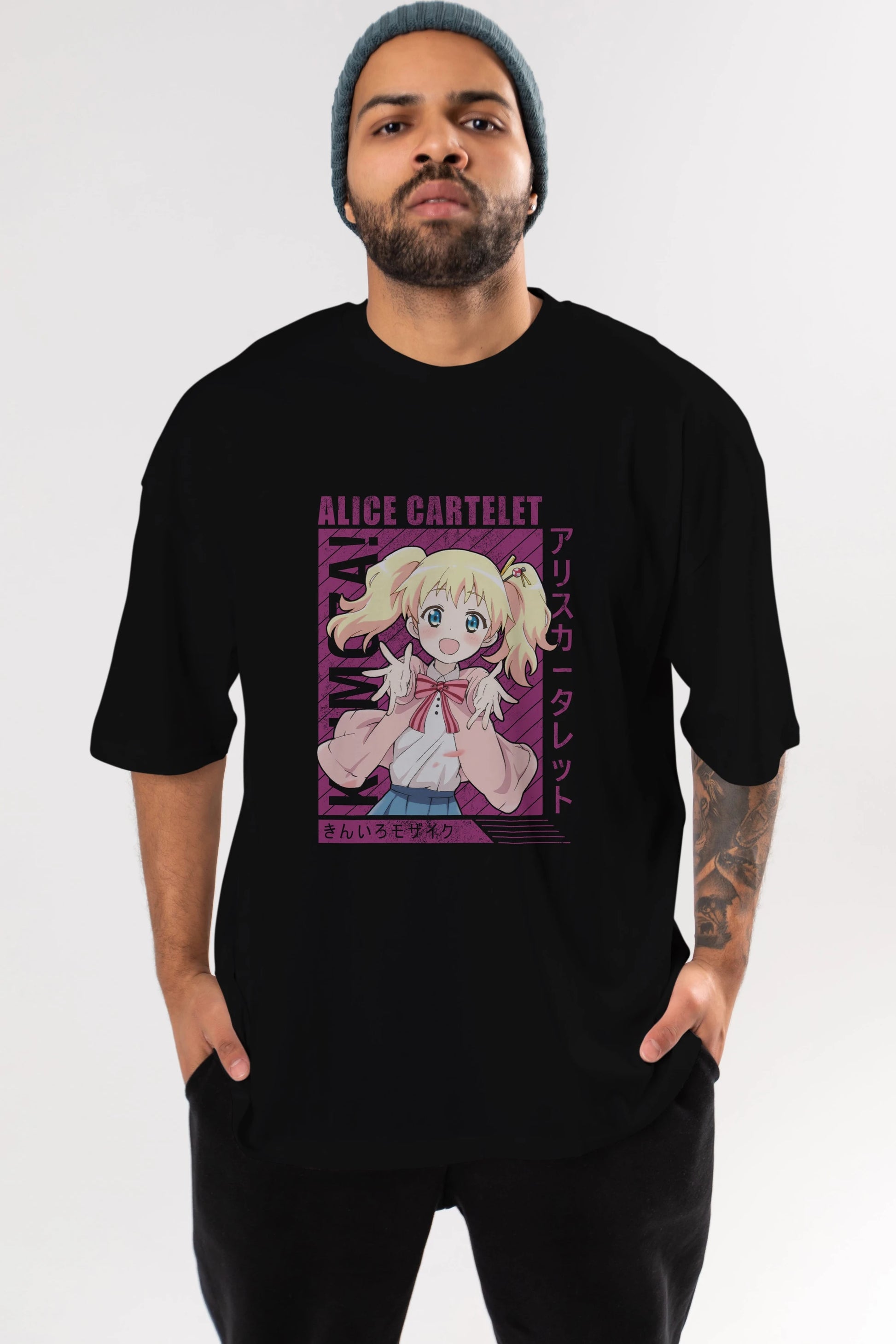 Alice Cartelet 12 Anime Ön Baskılı Oversize t-shirt %100 pamuk Erkek Kadın Unisex