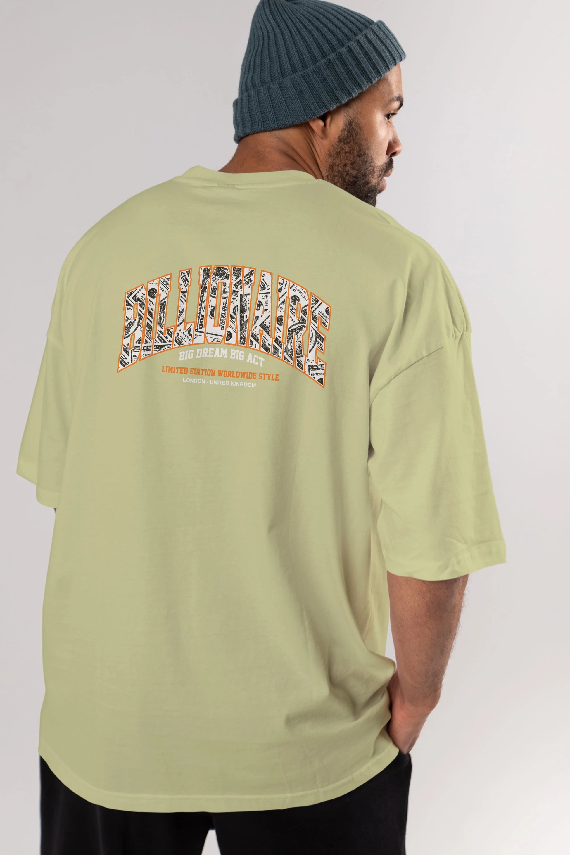 Billionaire Arka Baskılı Oversize t-shirt Erkek Kadın Unisex
