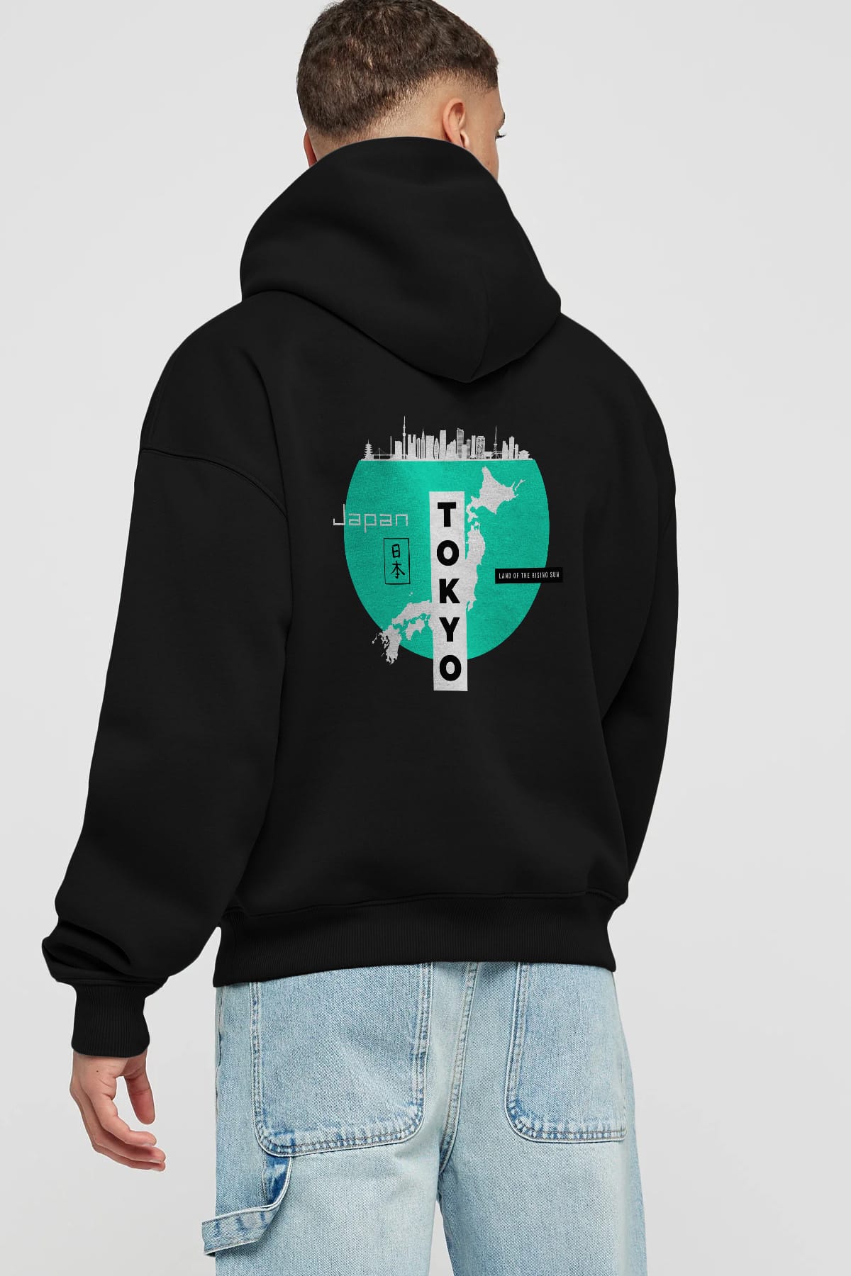 Japan Tokyo Arka Baskılı Oversize Hoodie Kapüşonlu Sweatshirt Erkek Kadın Unisex