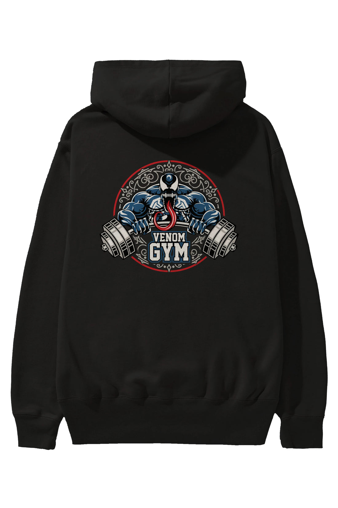 Venom GYM Arka Baskılı Hoodie Oversize Kapüşonlu Sweatshirt Erkek Kadın Unisex
