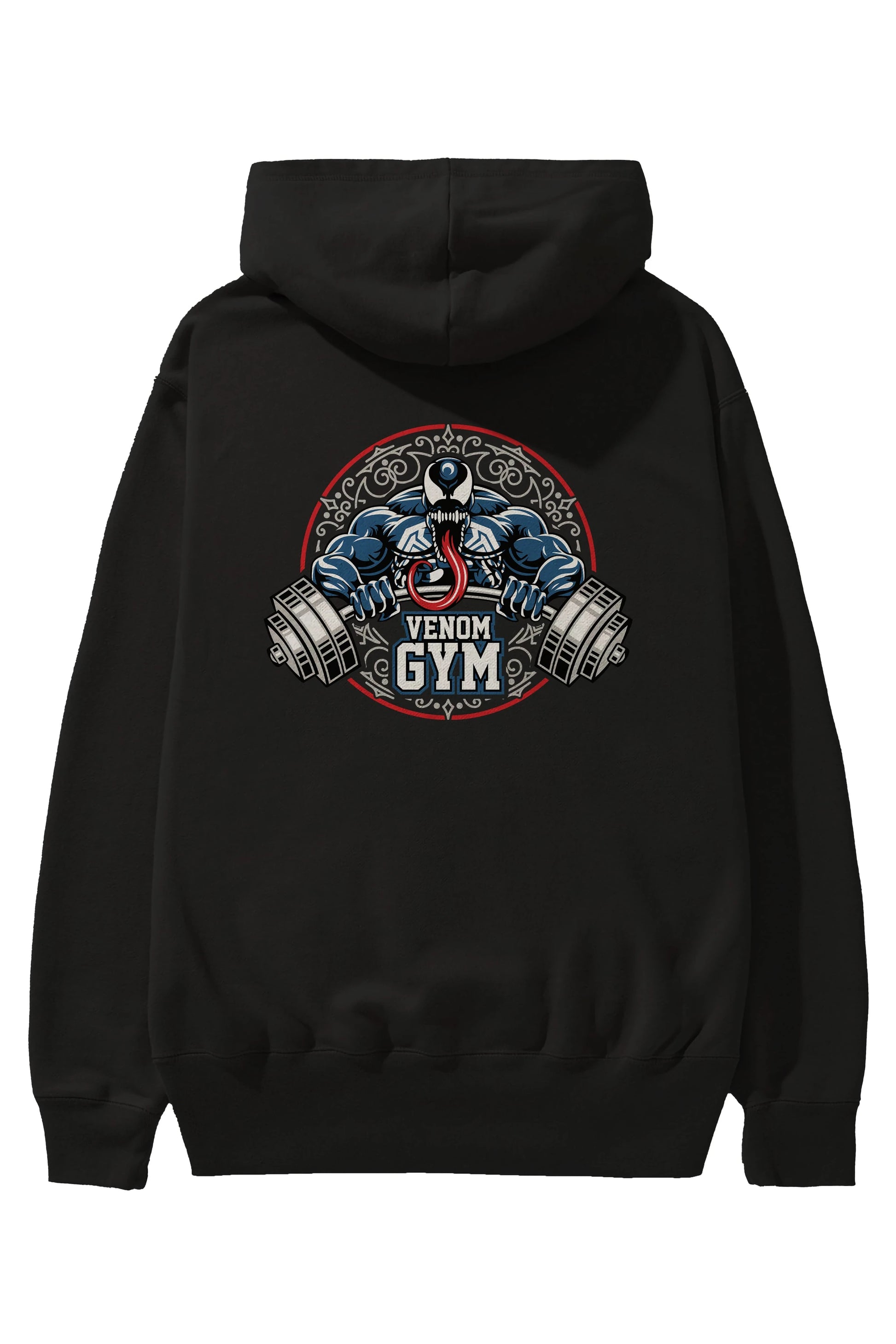 Venom GYM Arka Baskılı Hoodie Oversize Kapüşonlu Sweatshirt Erkek Kadın Unisex