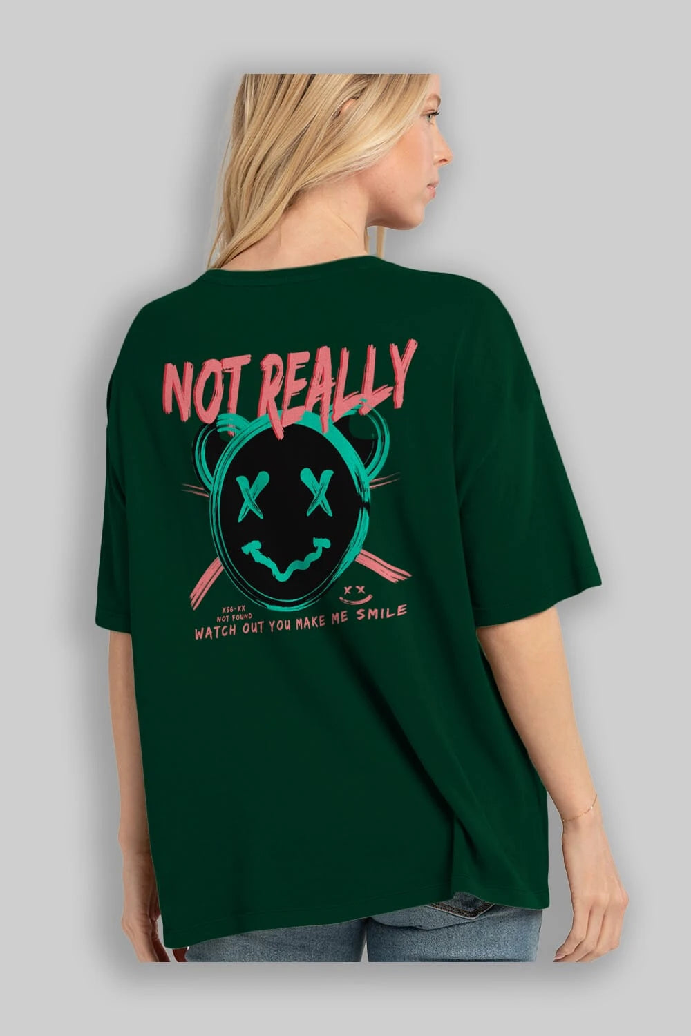 Not Really Bear Arka Baskılı Oversize t-shirt Erkek Kadın Unisex