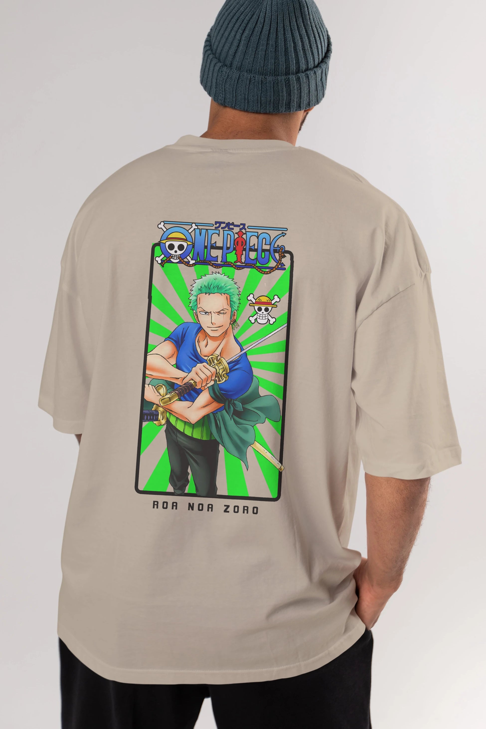 Roronoa Zoro 6 Anime Arka Baskılı Oversize t-shirt Erkek Kadın Unisex %100 pamuk tişort