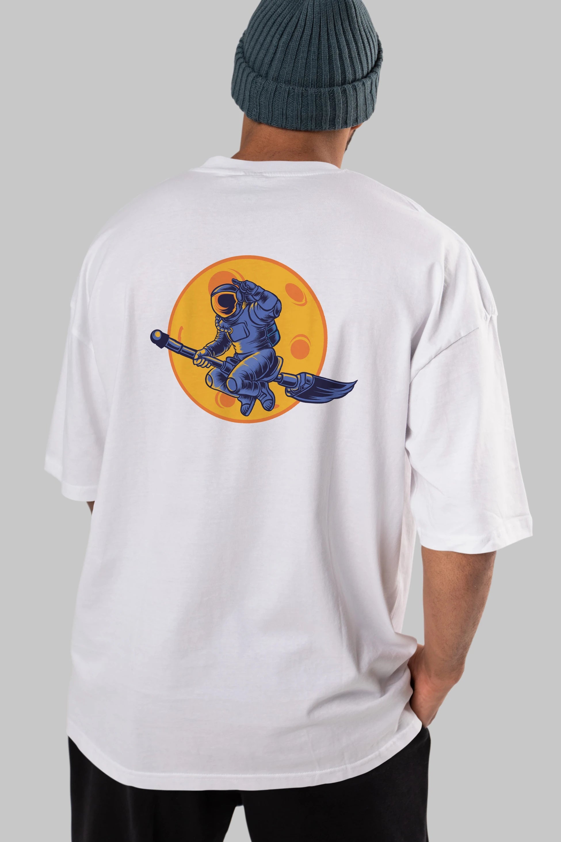 Space Witch Arka Baskılı Oversize t-shirt Erkek Kadın Unisex