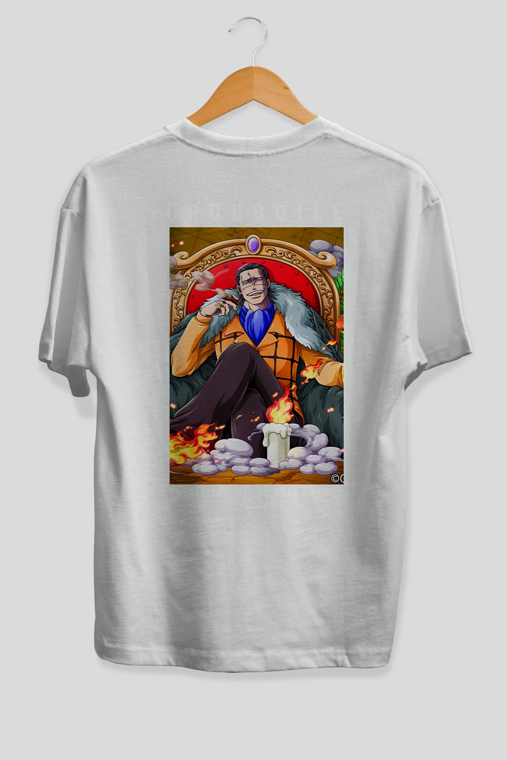 Crocodile Anime Arka Baskılı Oversize t-shirt Erkek Kadın Unisex %100 pamuk tişort