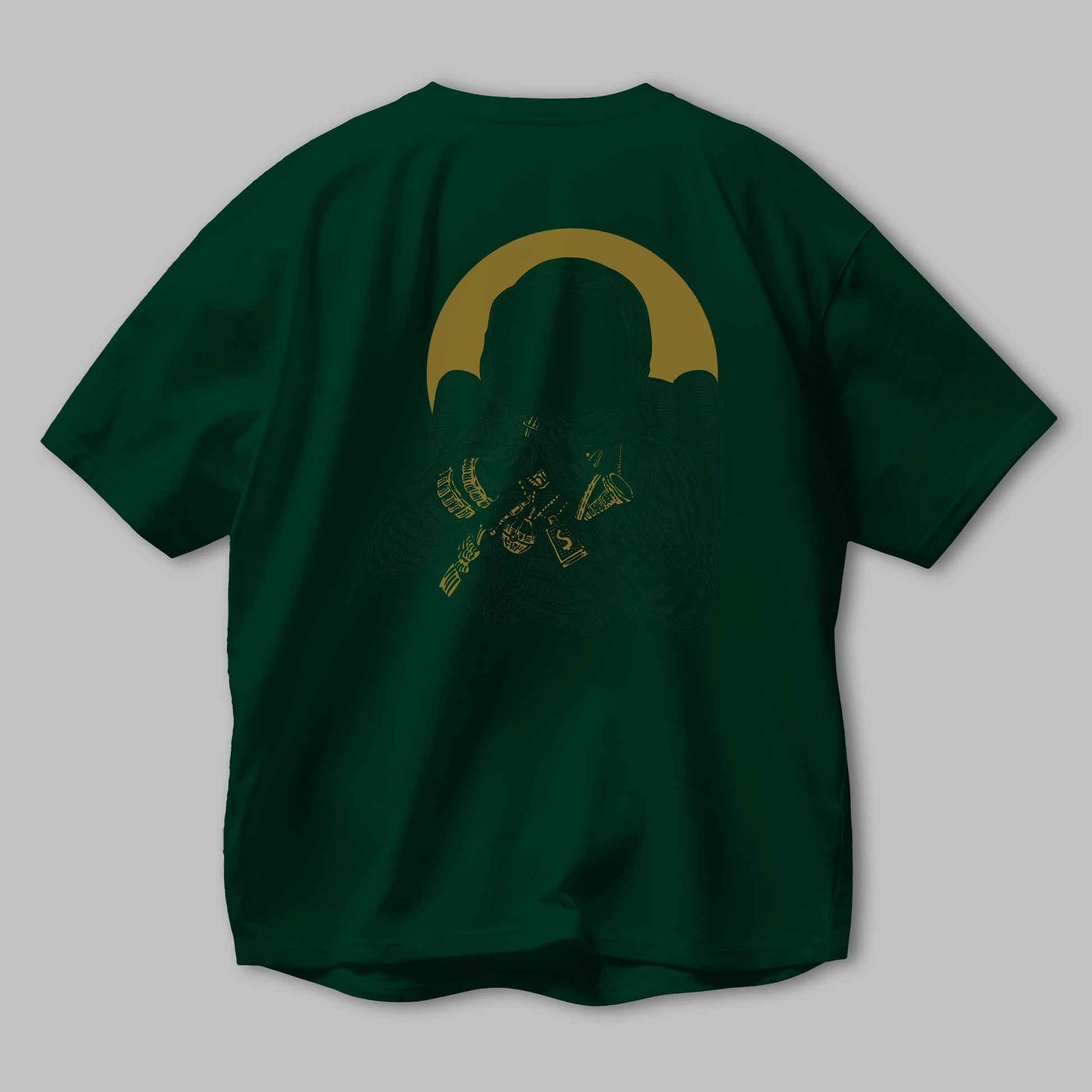 Space Dee Jay Arka Baskılı Oversize t-shirt Erkek Kadın Unisex %100 Pamuk