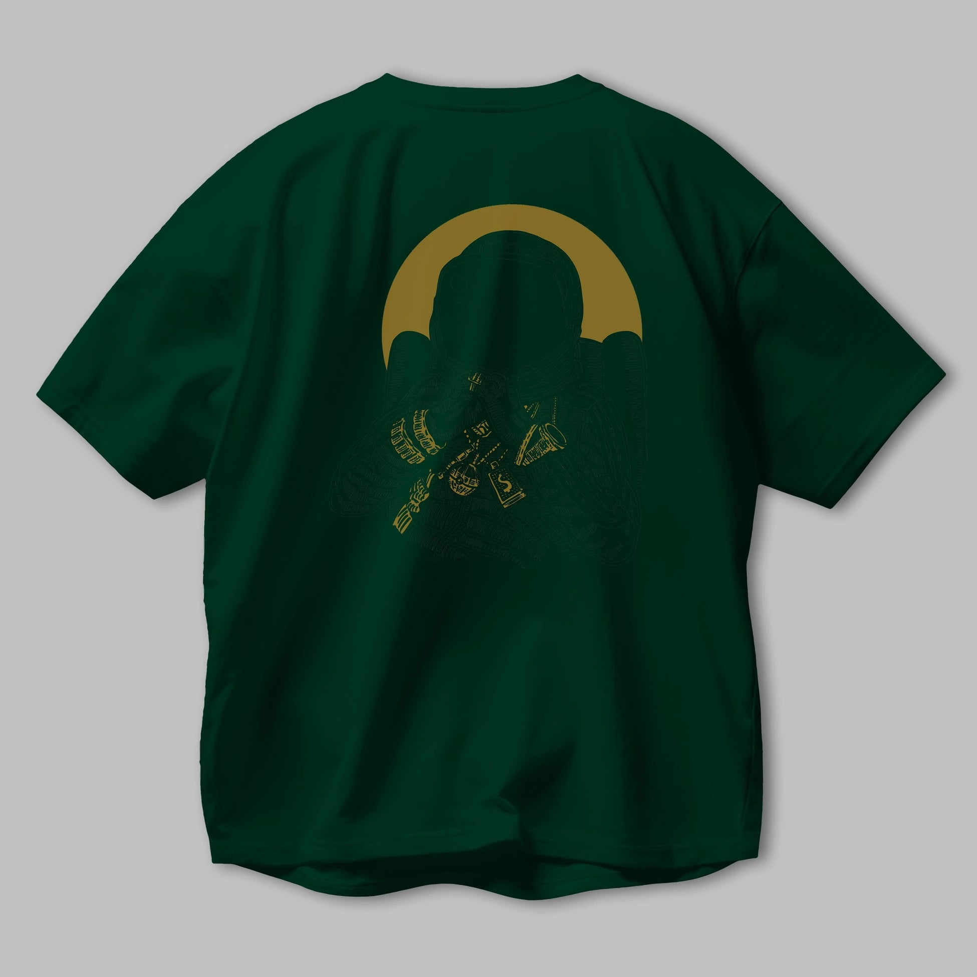 Space Dee Jay Arka Baskılı Oversize t-shirt Erkek Kadın Unisex %100 Pamuk