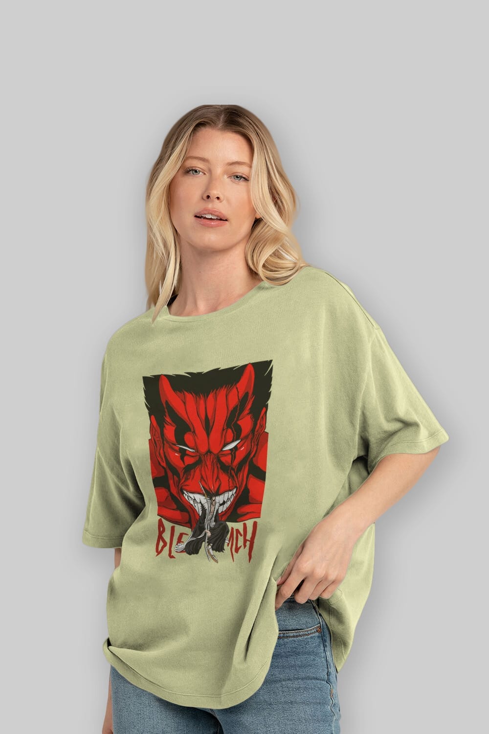 KENPACHI ZARAKI BLEACH Anime Ön Baskılı Oversize t-shirt %100 pamuk Erkek Kadın Unisex