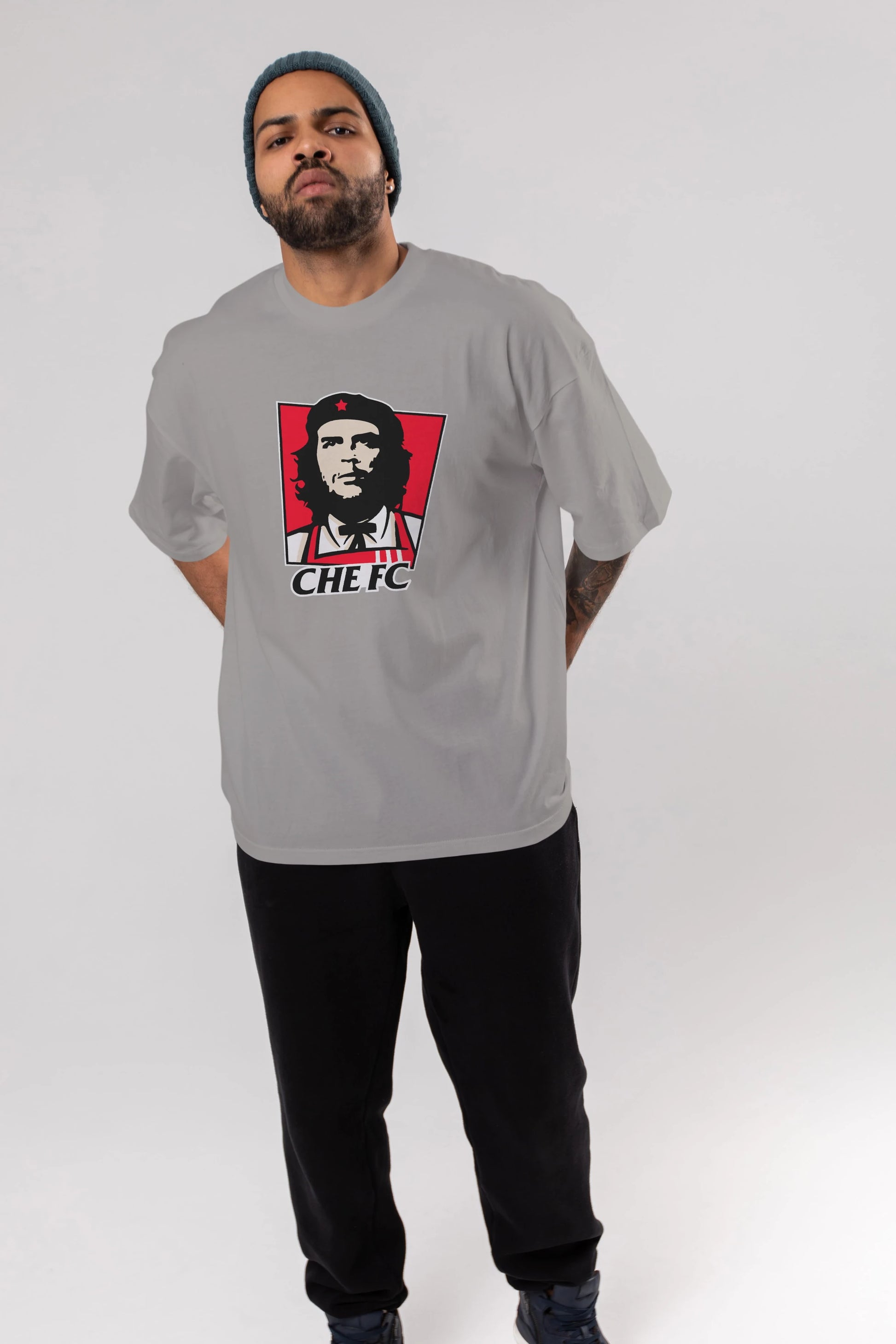 Che FC Ön Baskılı Oversize t-shirt Erkek Kadın Unisex %100 Pamuk Bisiklet Yaka tişort