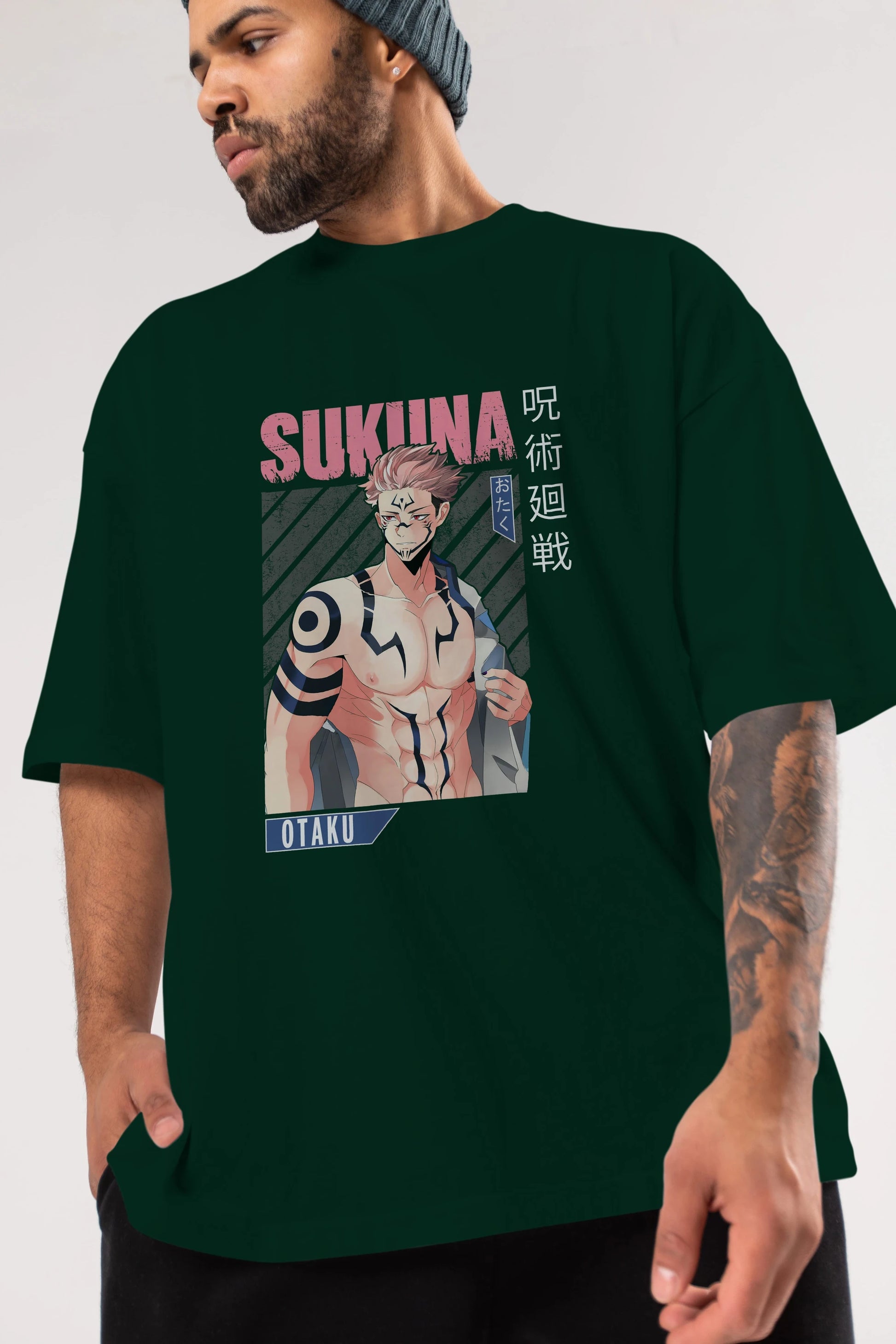 Sukuna Ryoumen 1 Anime Ön Baskılı Oversize t-shirt %100 pamuk Erkek Kadın Unisex