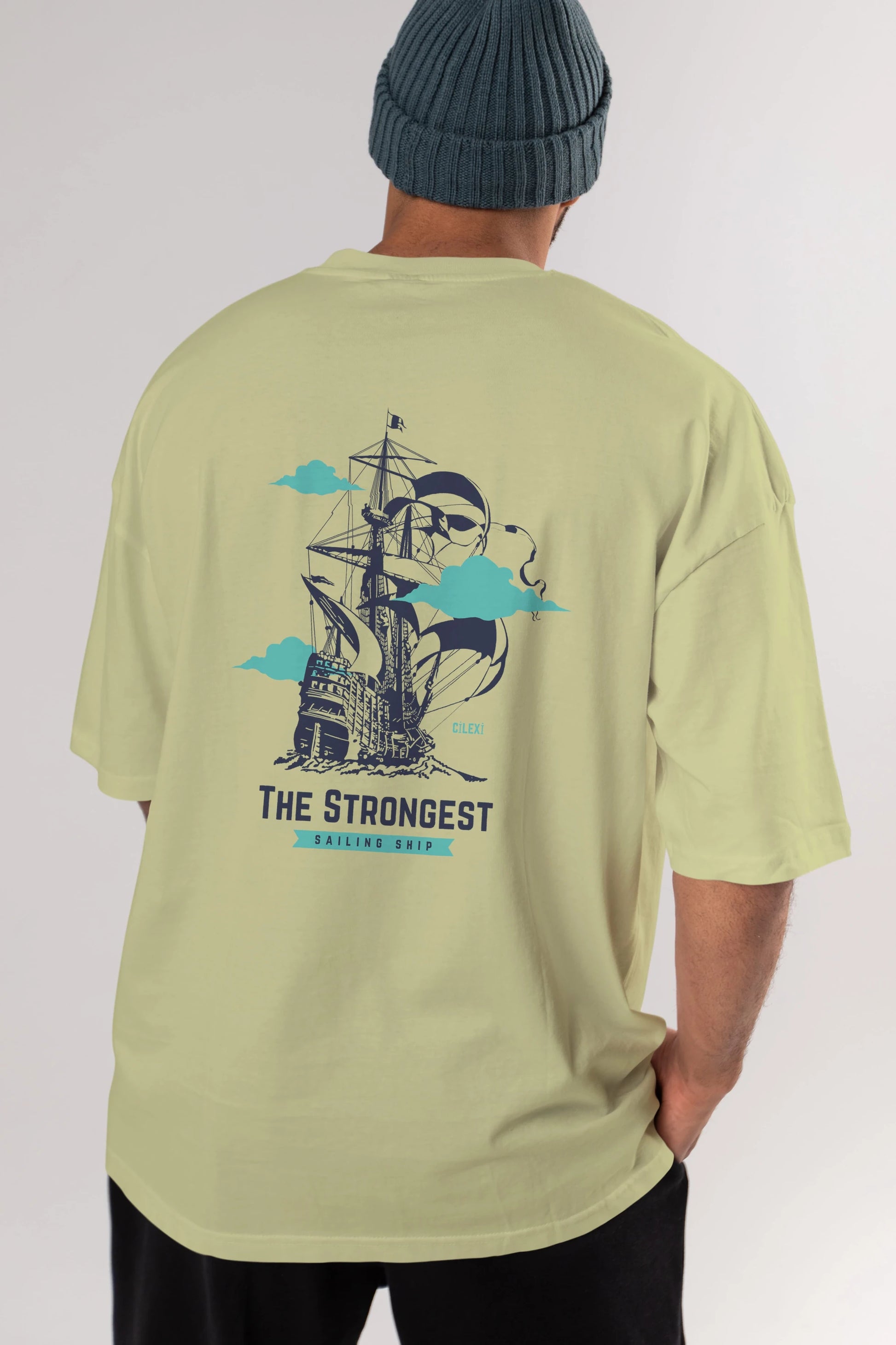 The Strongest Yazılı Arka Baskılı Oversize t-shirt Erkek Kadın Unisex