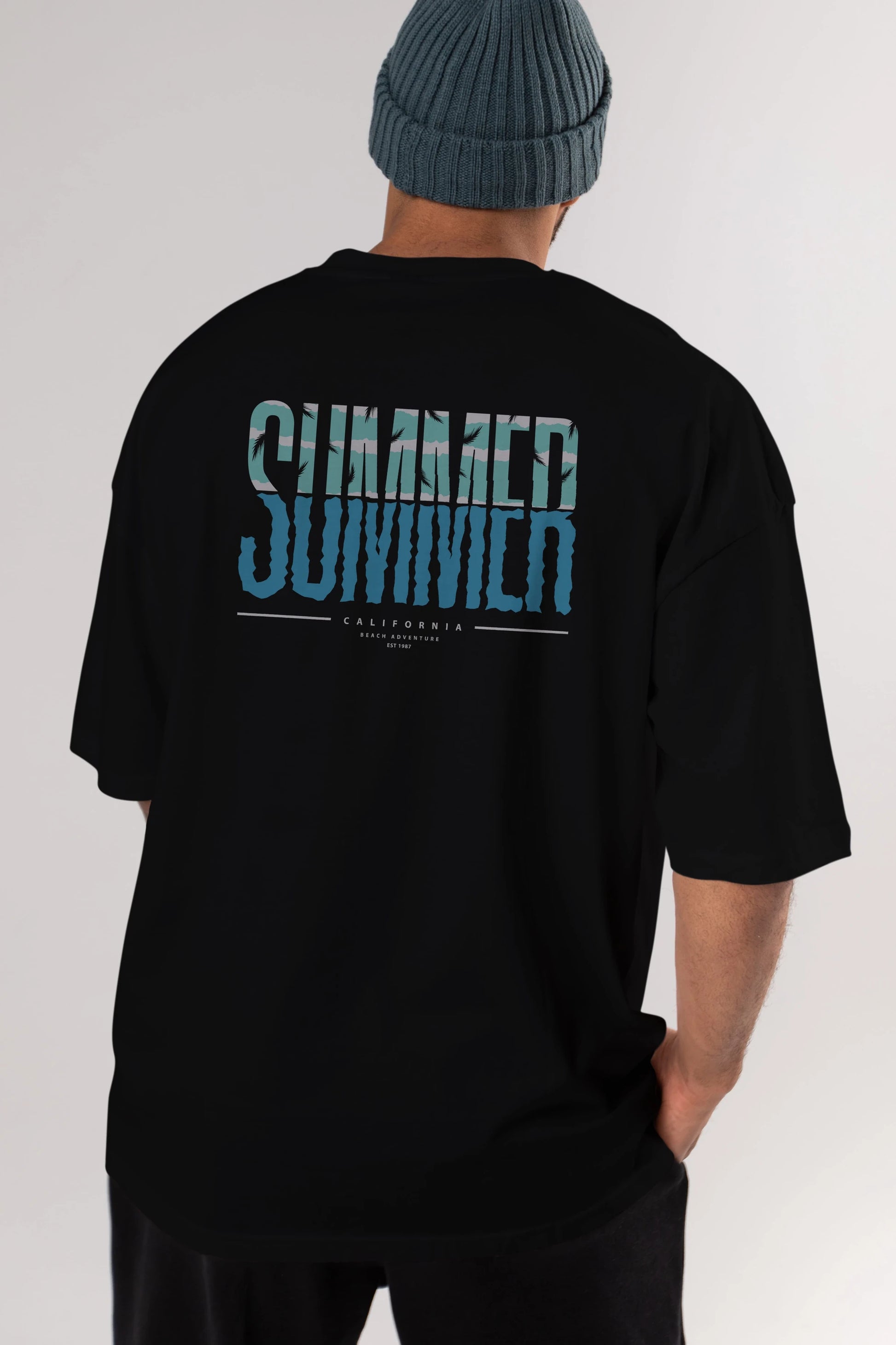 Summer California Arka Baskılı Oversize t-shirt Erkek Kadın Unisex