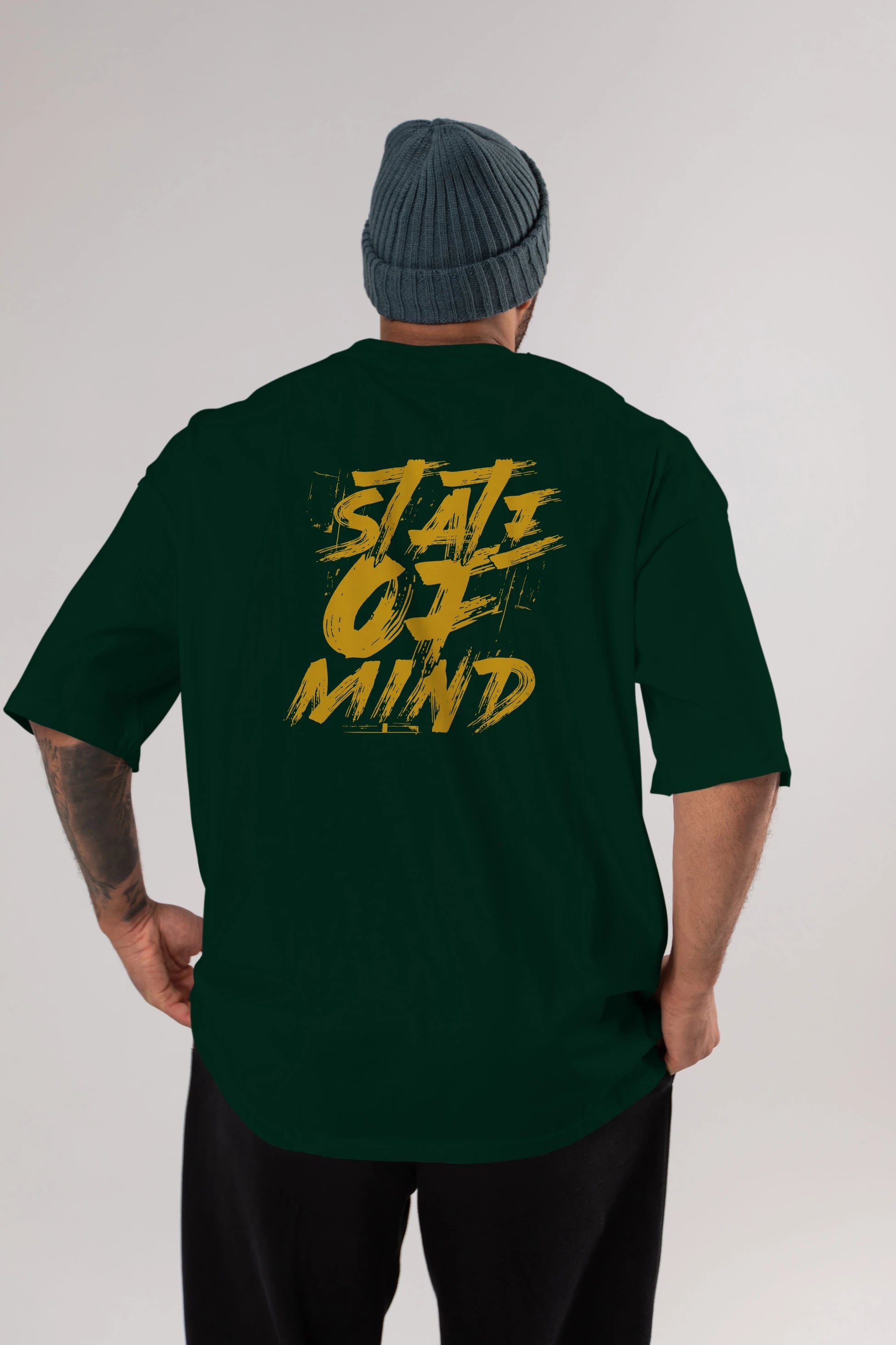 State on Mind Arka Baskılı Oversize t-shirt Erkek Kadın Unisex