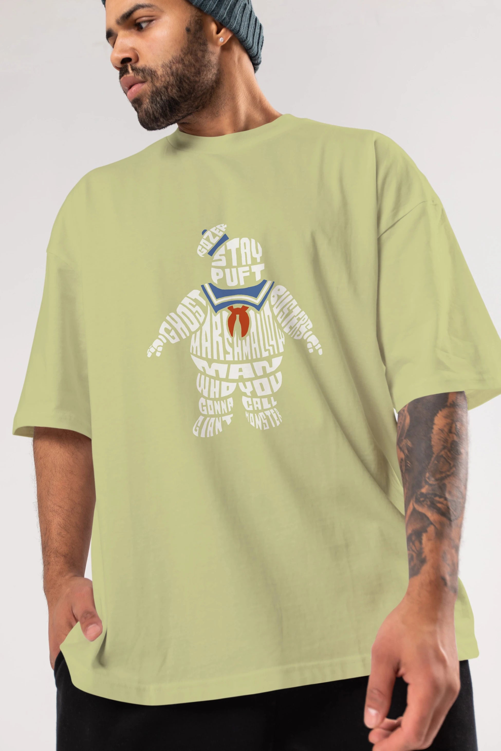 Stay Puft Ön Baskılı Oversize t-shirt %100 pamuk Erkek Kadın Unisex