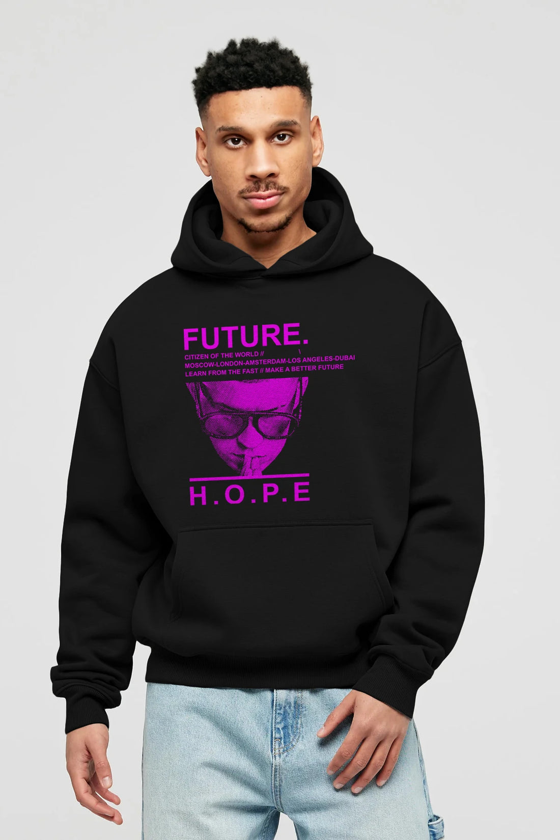 Future Hope Ön Baskılı Hoodie Oversize Kapüşonlu Sweatshirt Erkek Kadın Unisex