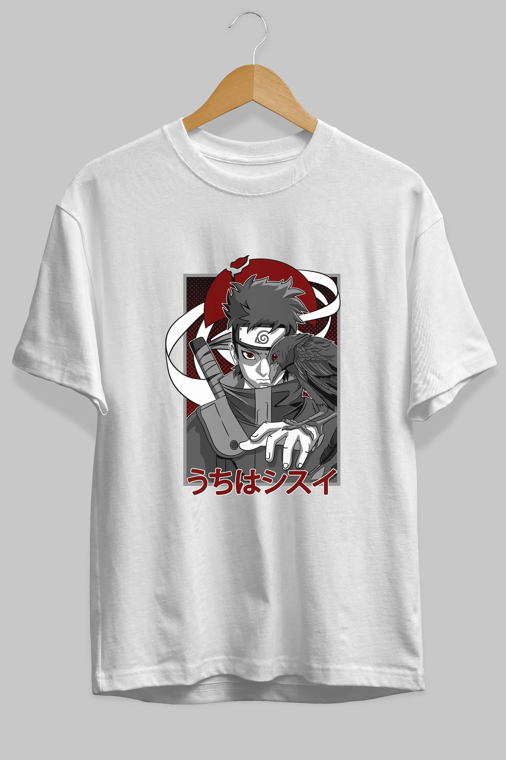 SHISUI UCHIHA NARUTO Anime Ön Baskılı Oversize t-shirt %100 pamuk Erkek Kadın Unisex