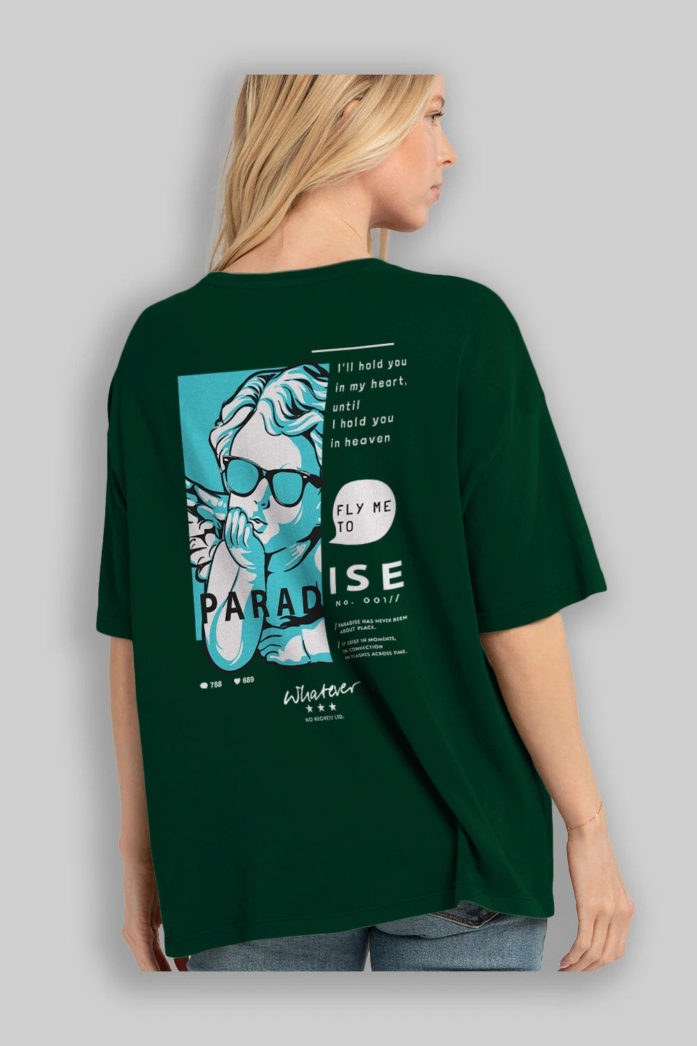 Paradise Fly to Me Arka Baskılı Oversize t-shirt Erkek Kadın Unisex