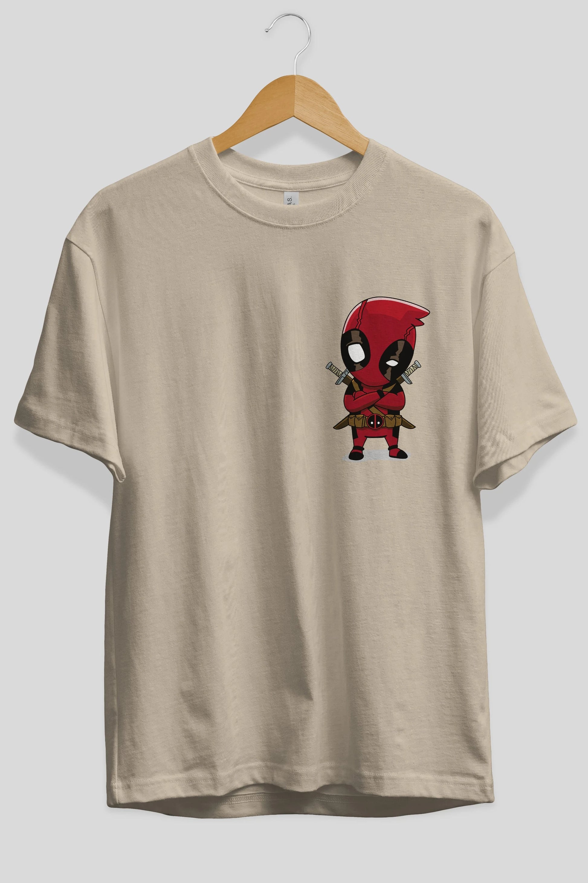 Deadpool (19) Ön Sol Baskılı Oversize t-shirt Erkek Kadın Unisex %100 Pamuk Bisiklet Yaka tişort