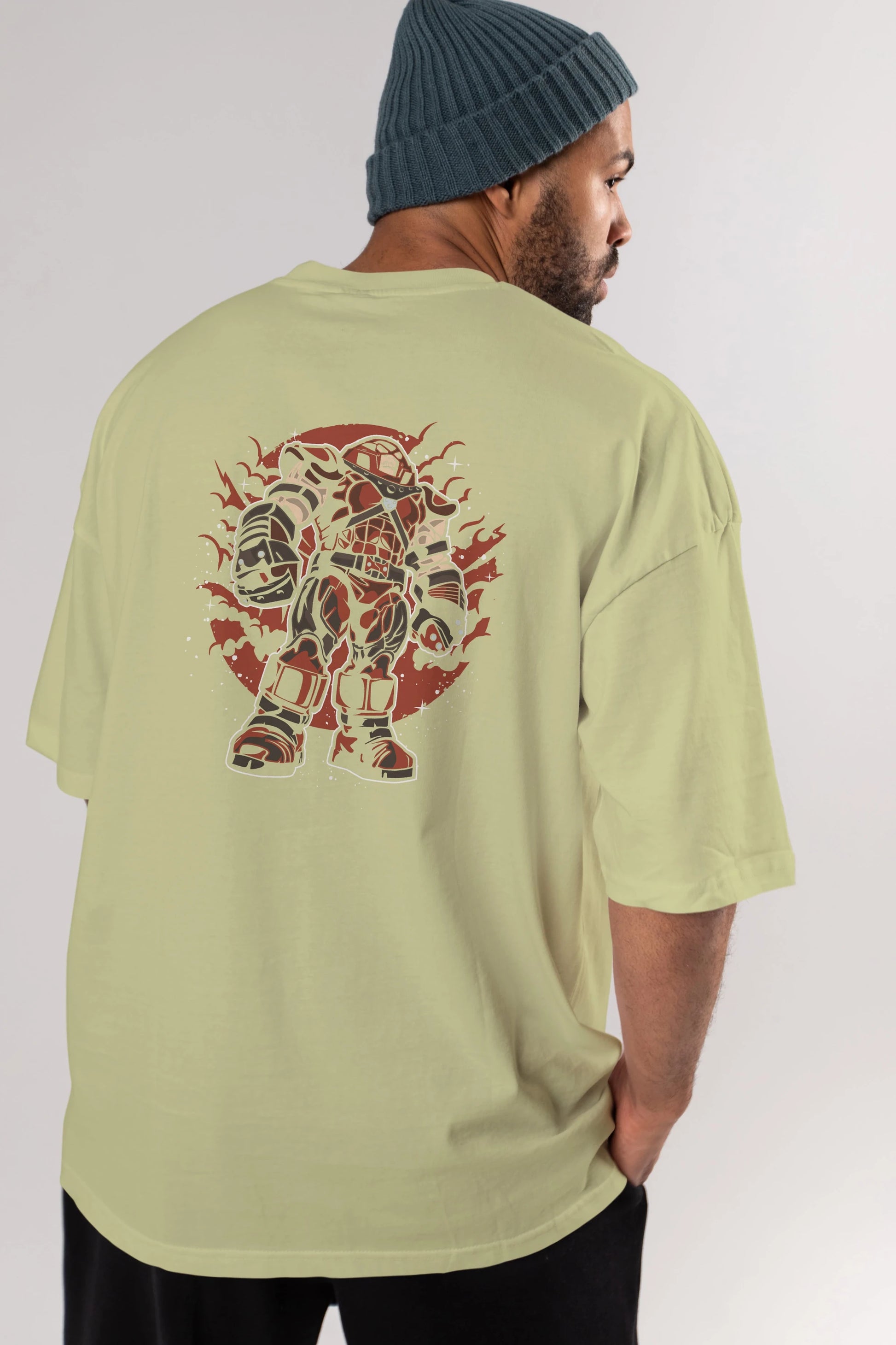 JUGERNAUT Arka Baskılı Oversize t-shirt Erkek Kadın Unisex %100 Pamuk