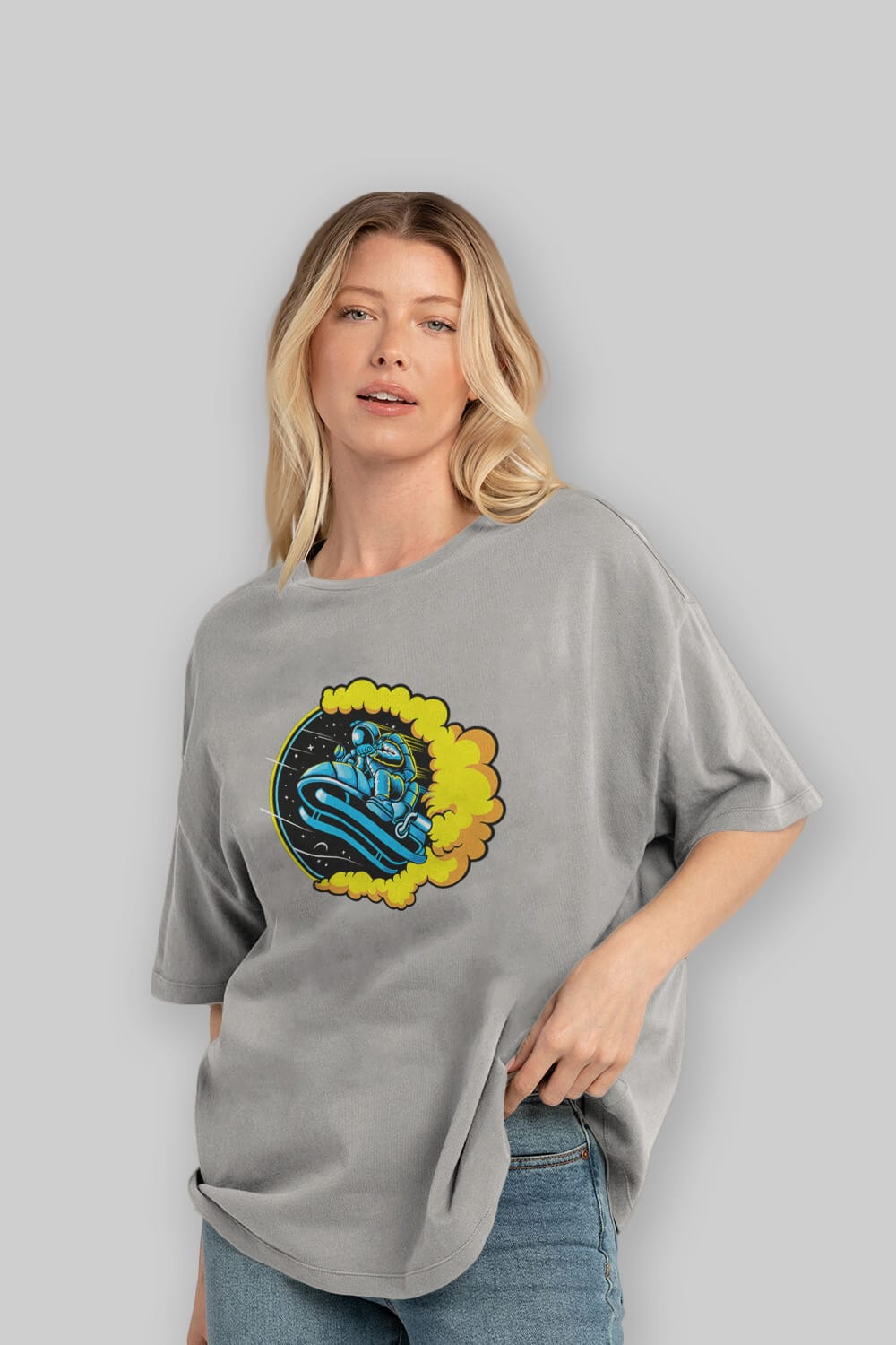 Astrojump with Snowmobile Ön Baskılı Oversize t-shirt Erkek Kadın Unisex