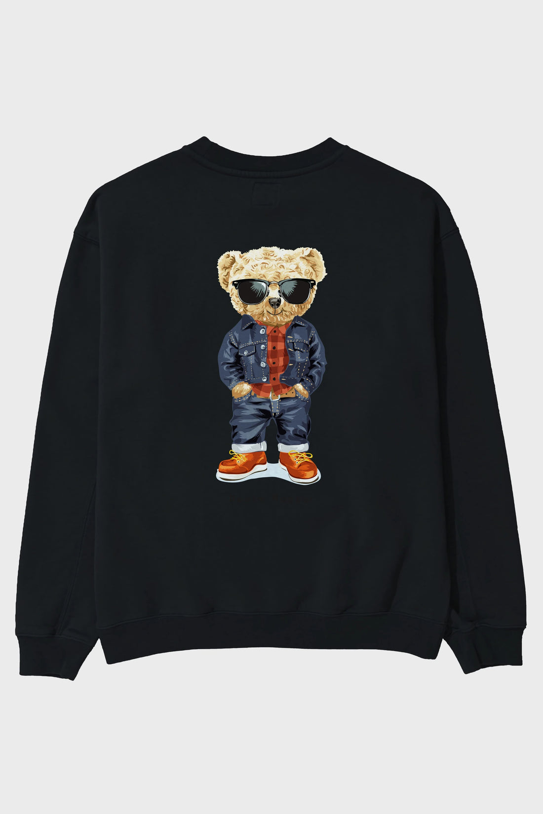 Teddy Bear Tarz Arka Baskılı Oversize Sweatshirt Erkek Kadın Unisex