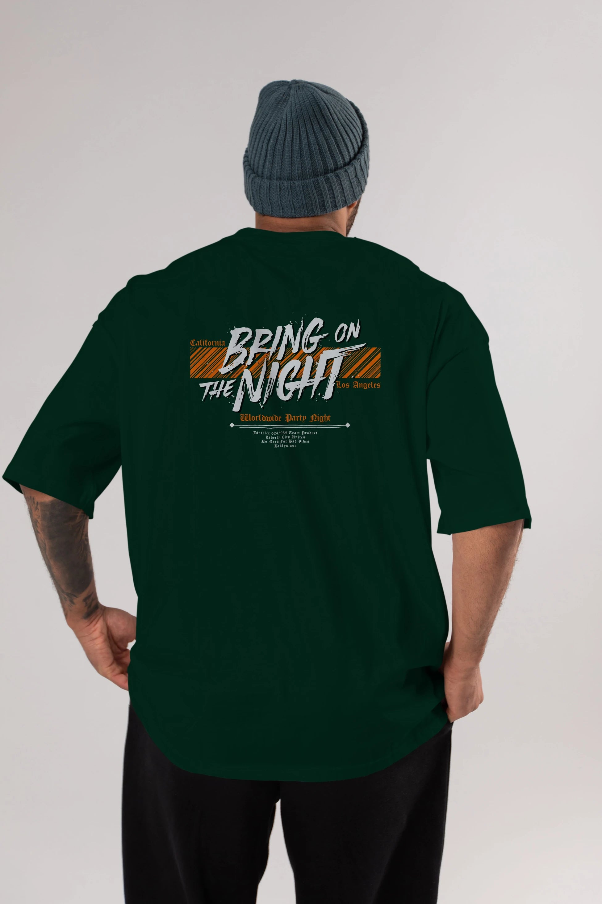 Bring on The Night Arka Baskılı Oversize t-shirt Erkek Kadın Unisex