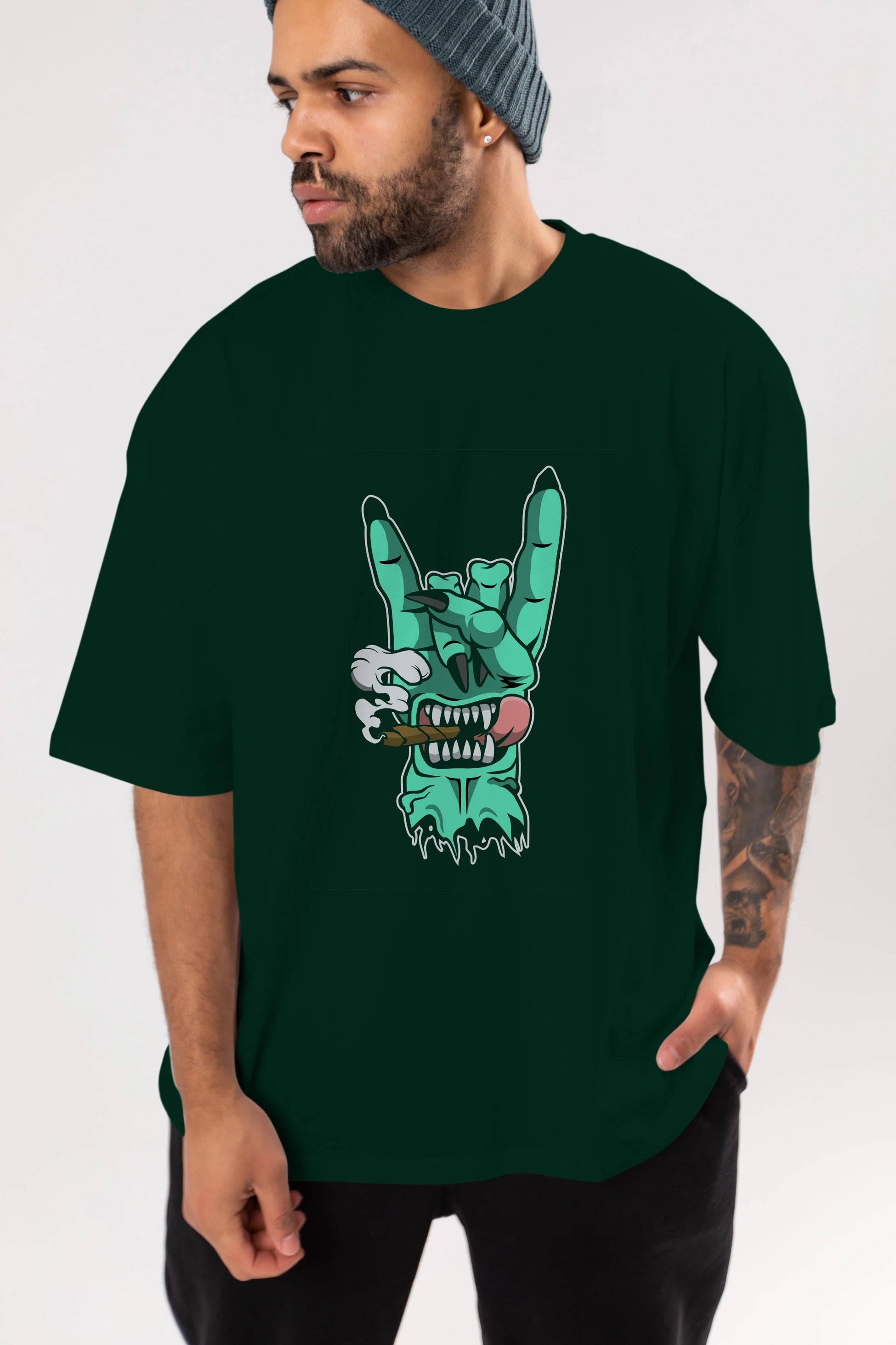 Metal Sign Ön Baskılı Oversize t-shirt Erkek Kadın Unisex %100 Pamuk tişort