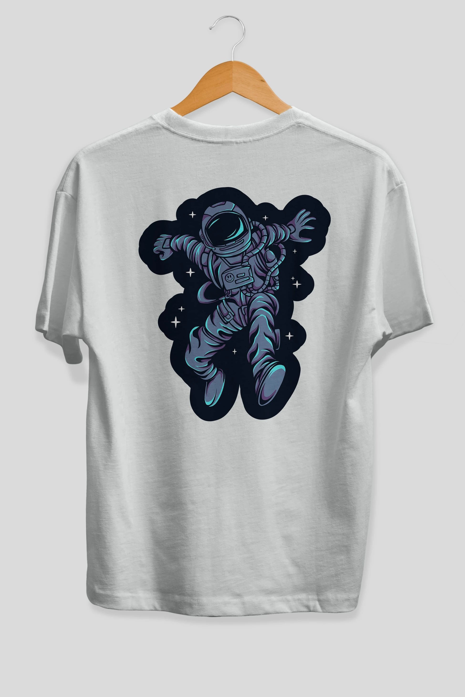 Astrostars sticker Arka Baskılı Oversize t-shirt Erkek Kadın Unisex