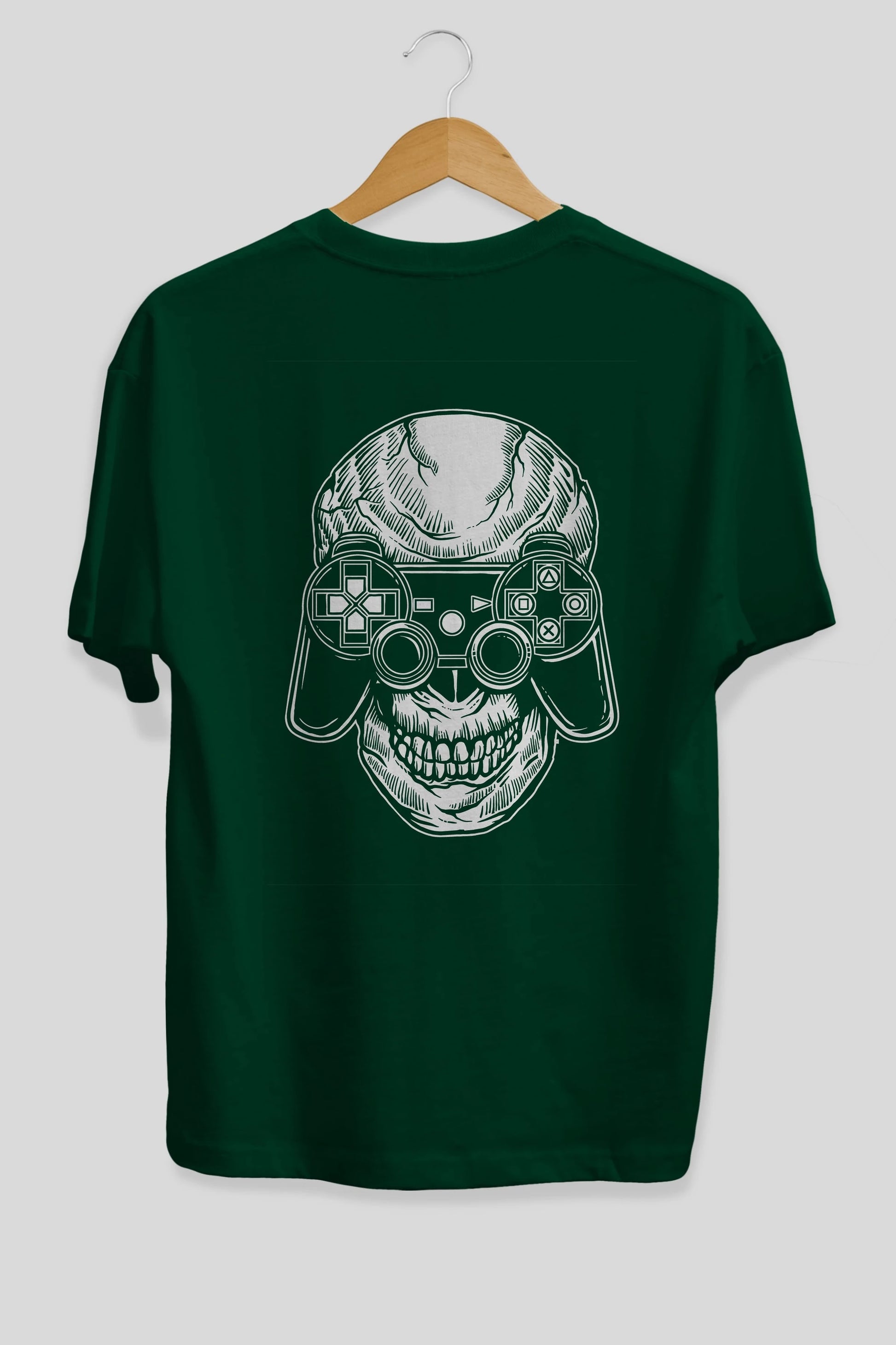 Skull Gamers Arka Baskılı Oversize t-shirt Erkek Kadın Unisex %100 Pamuk