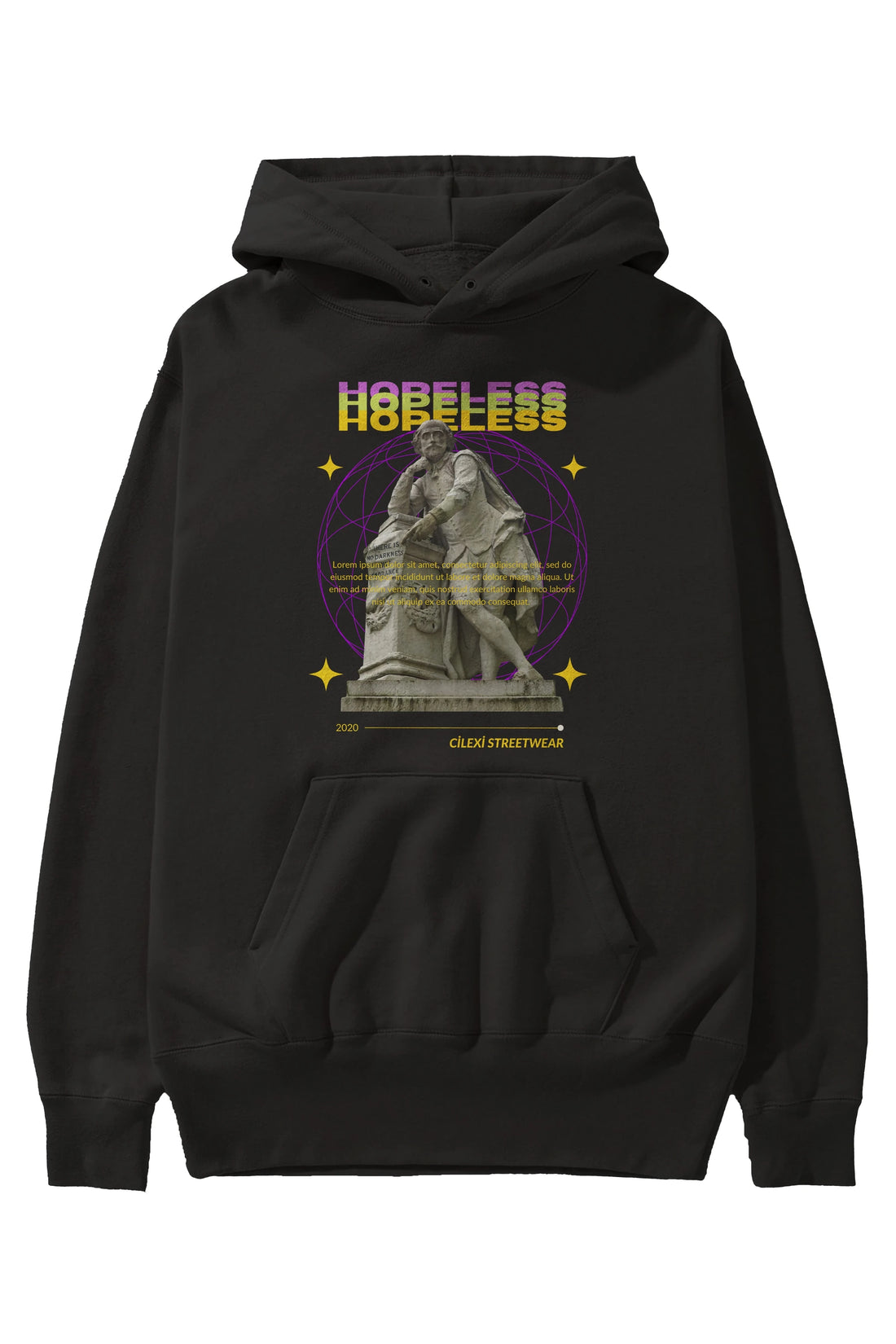 Hopeless Ön Baskılı Oversize Hoodie Kapüşonlu Sweatshirt Erkek Kadın Unisex