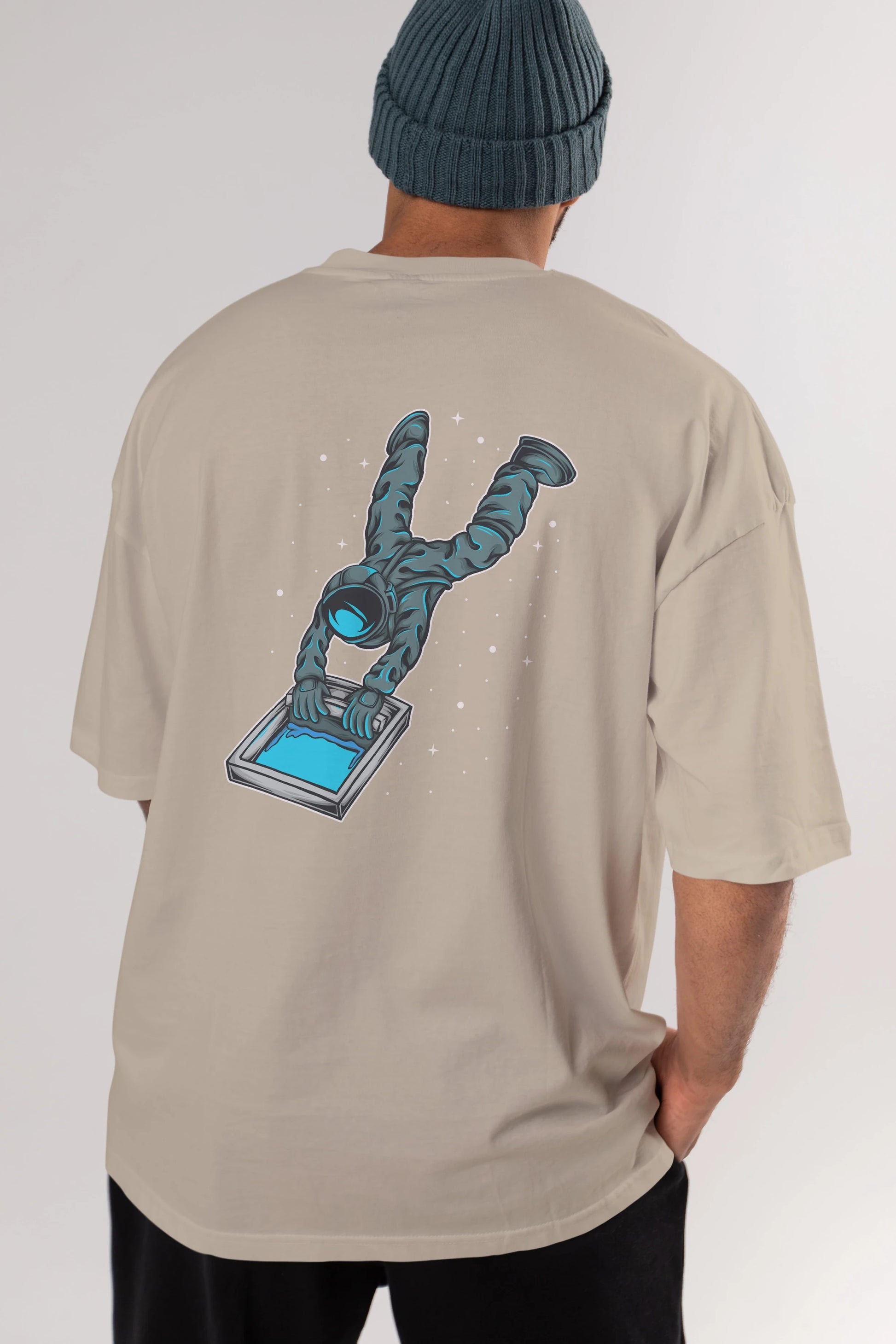 Astroscreen Arka Baskılı Oversize t-shirt Erkek Kadın Unisex