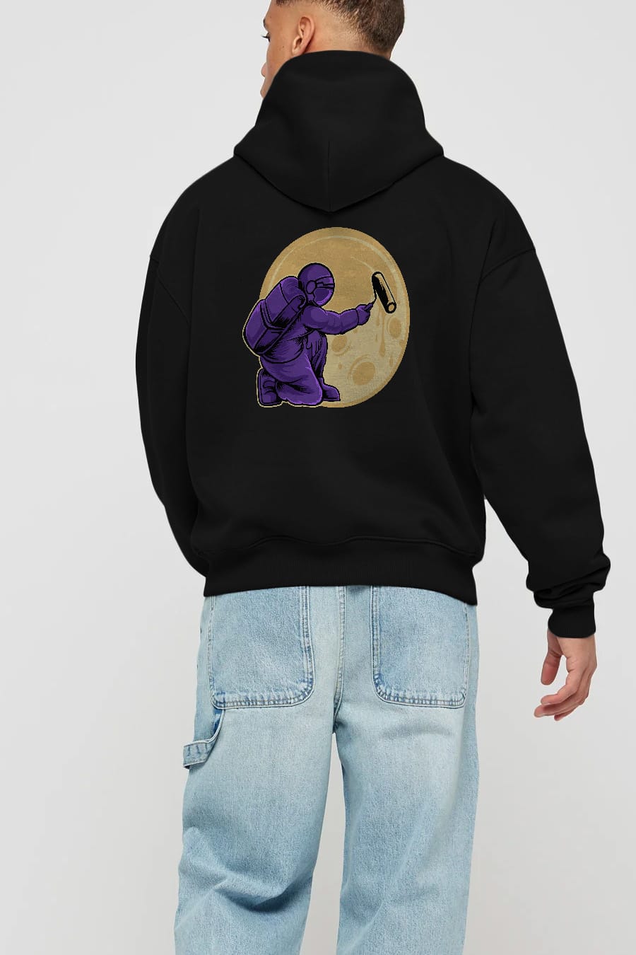 Astropaint Arka Baskılı Hoodie Oversize Kapüşonlu Sweatshirt Erkek Kadın Unisex