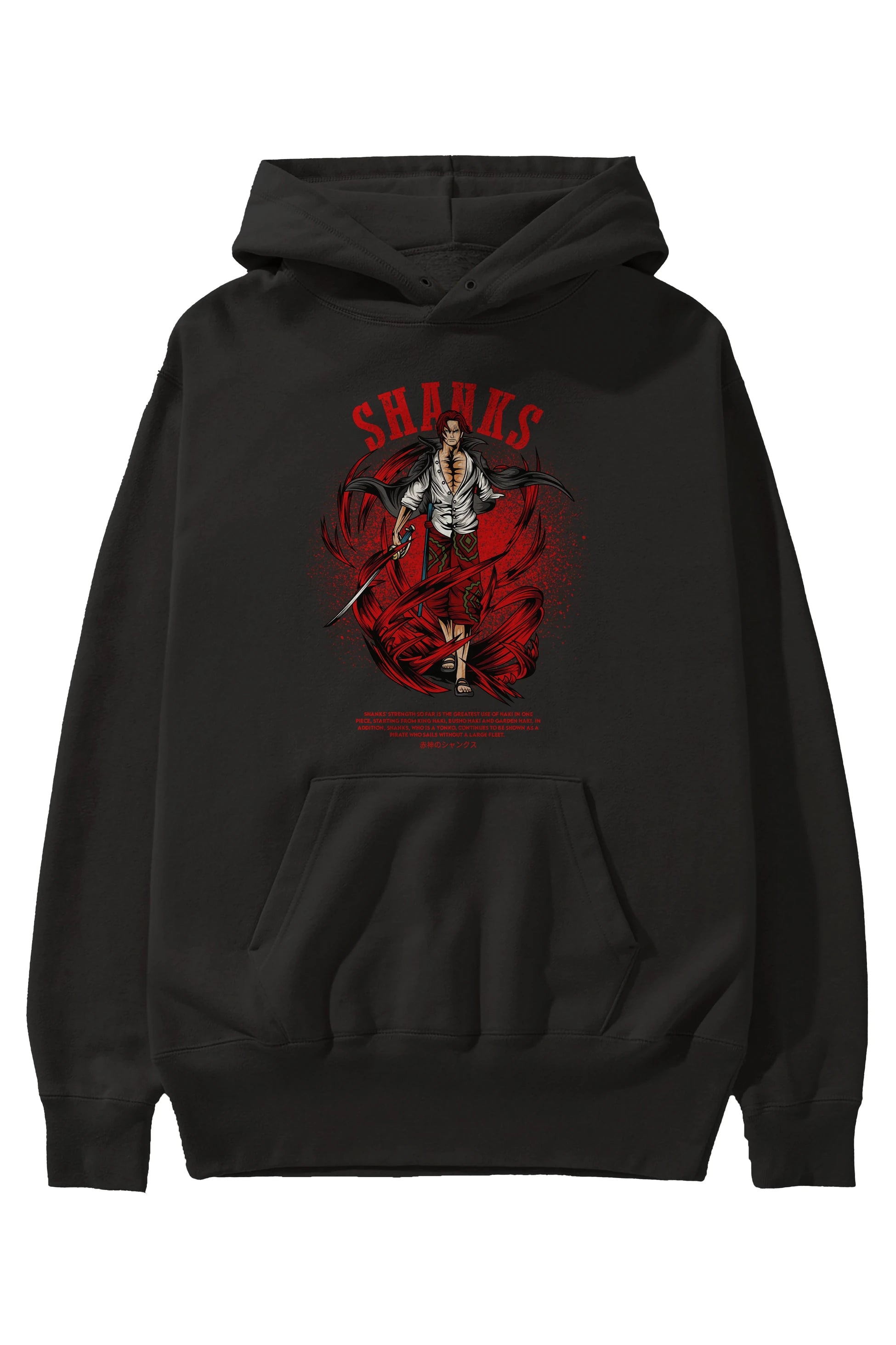 Shanks Anime Ön Baskılı Hoodie Oversize Kapüşonlu Sweatshirt Erkek Kadın Unisex