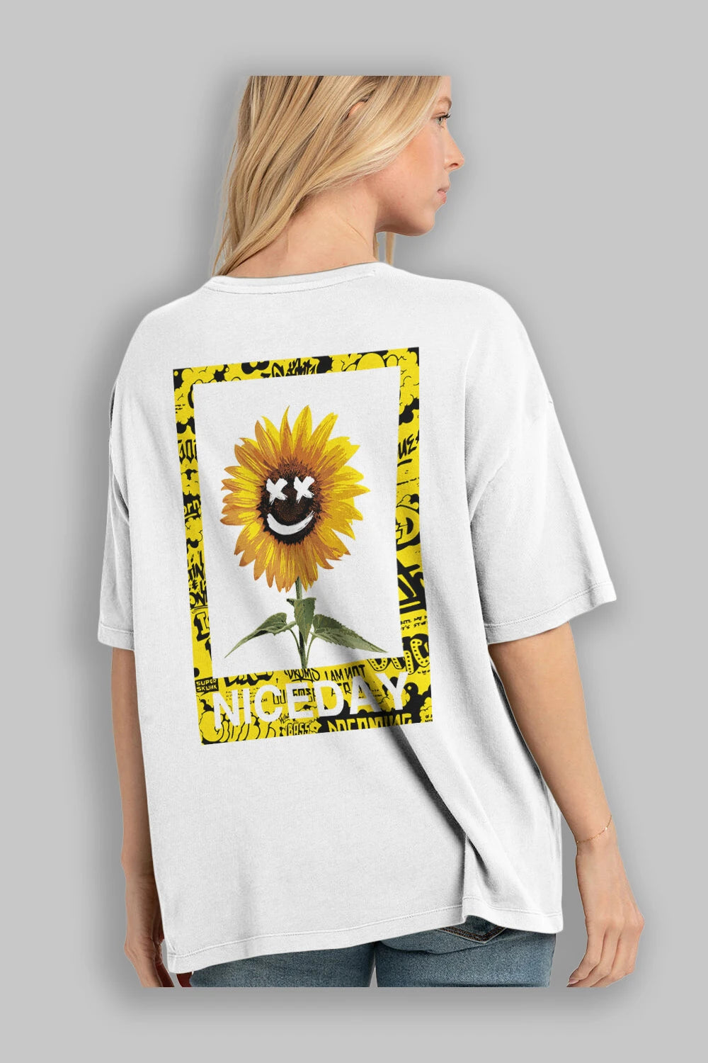 Niceday Streewear Arka Baskılı Oversize t-shirt Erkek Kadın Unisex
