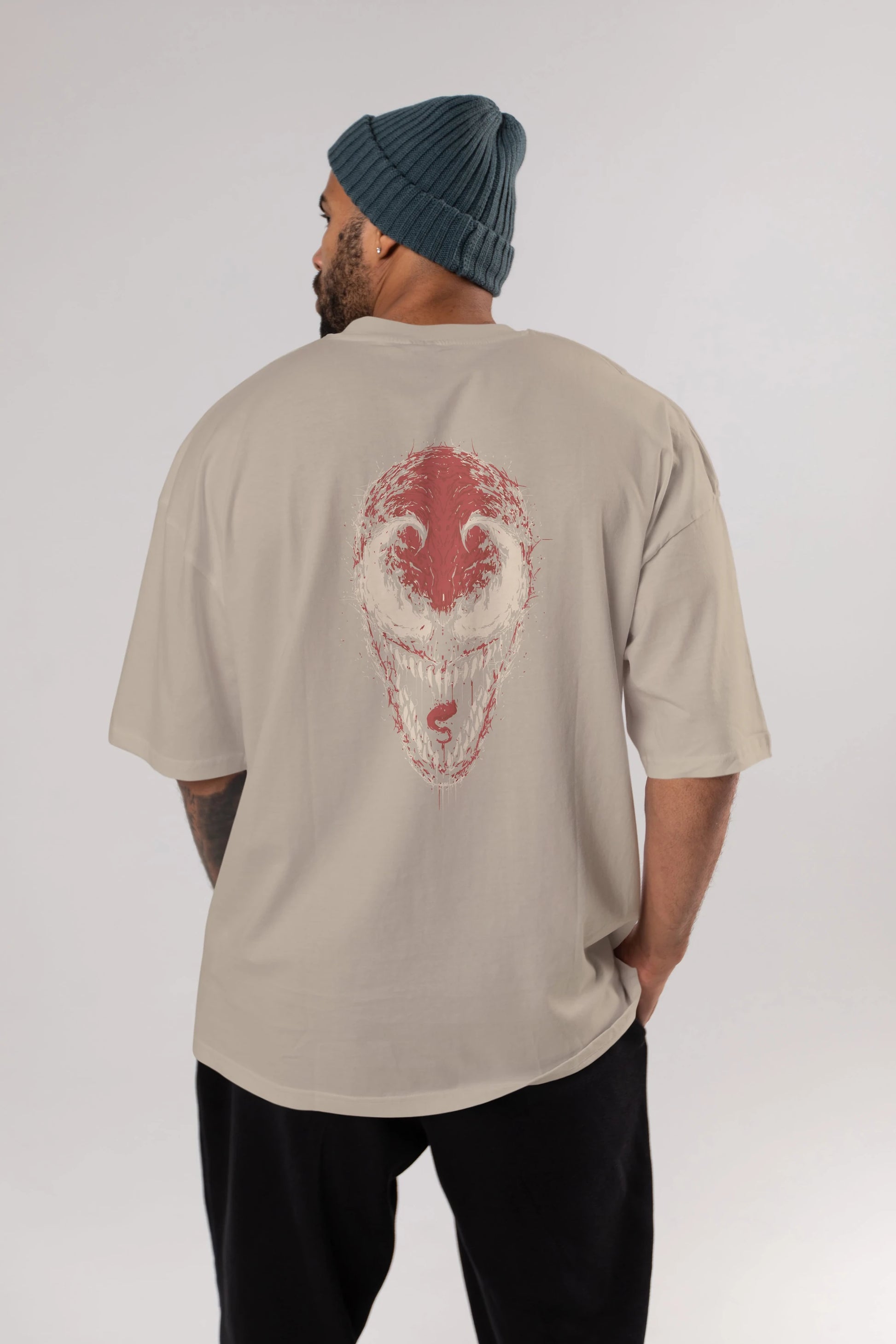 Venom (12) Arka Baskılı Oversize t-shirt Erkek Kadın Unisex %100 Pamuk Bisiklet Yaka tişort