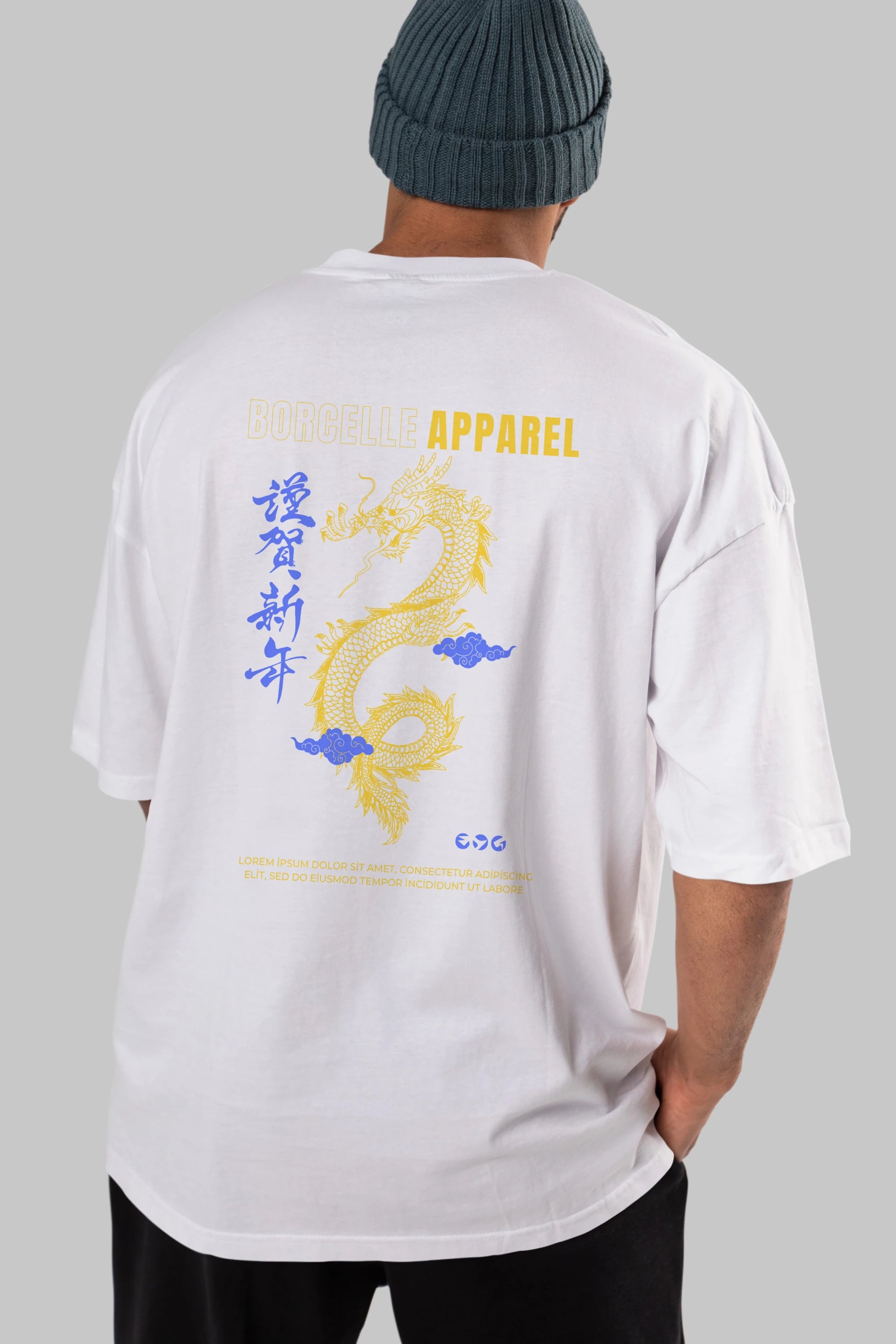 Borcelle Apparel Yazılı Arka Baskılı Oversize t-shirt Erkek Kadın Unisex