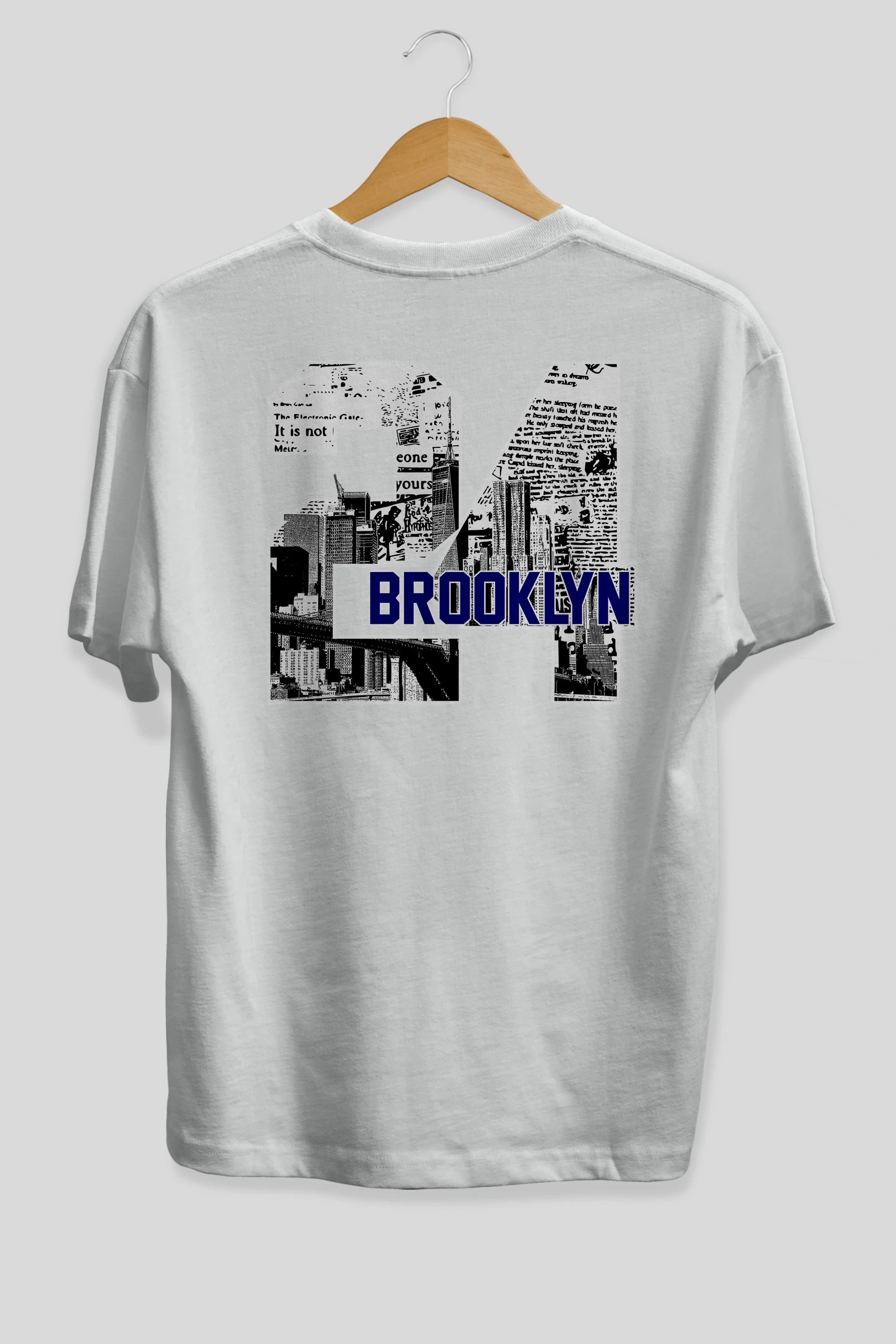 Brooklyn 24 Arka Baskılı Oversize t-shirt Erkek Kadın Unisex