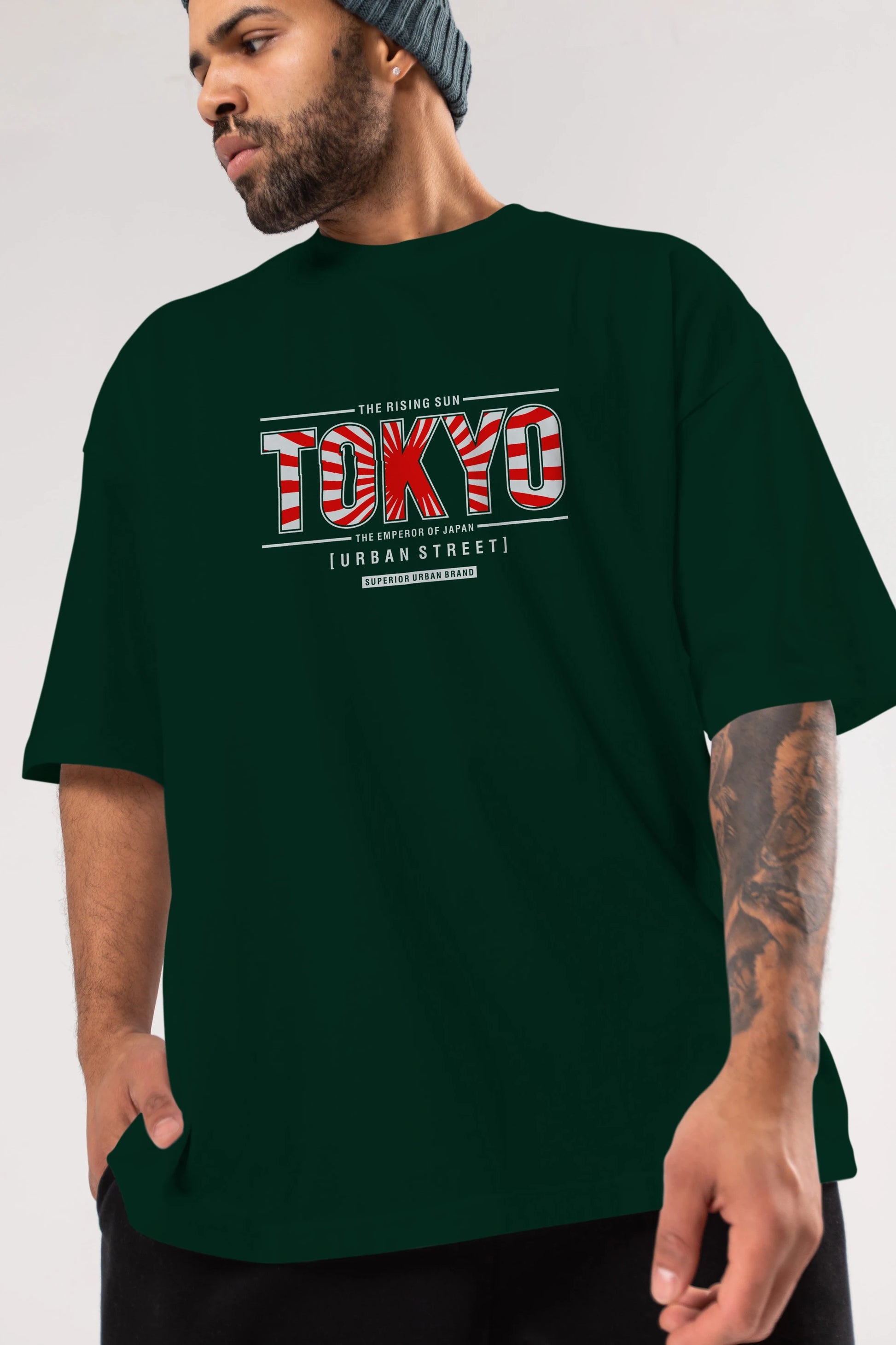 Tokyo Ön Baskılı Oversize t-shirt Erkek Kadın Unisex