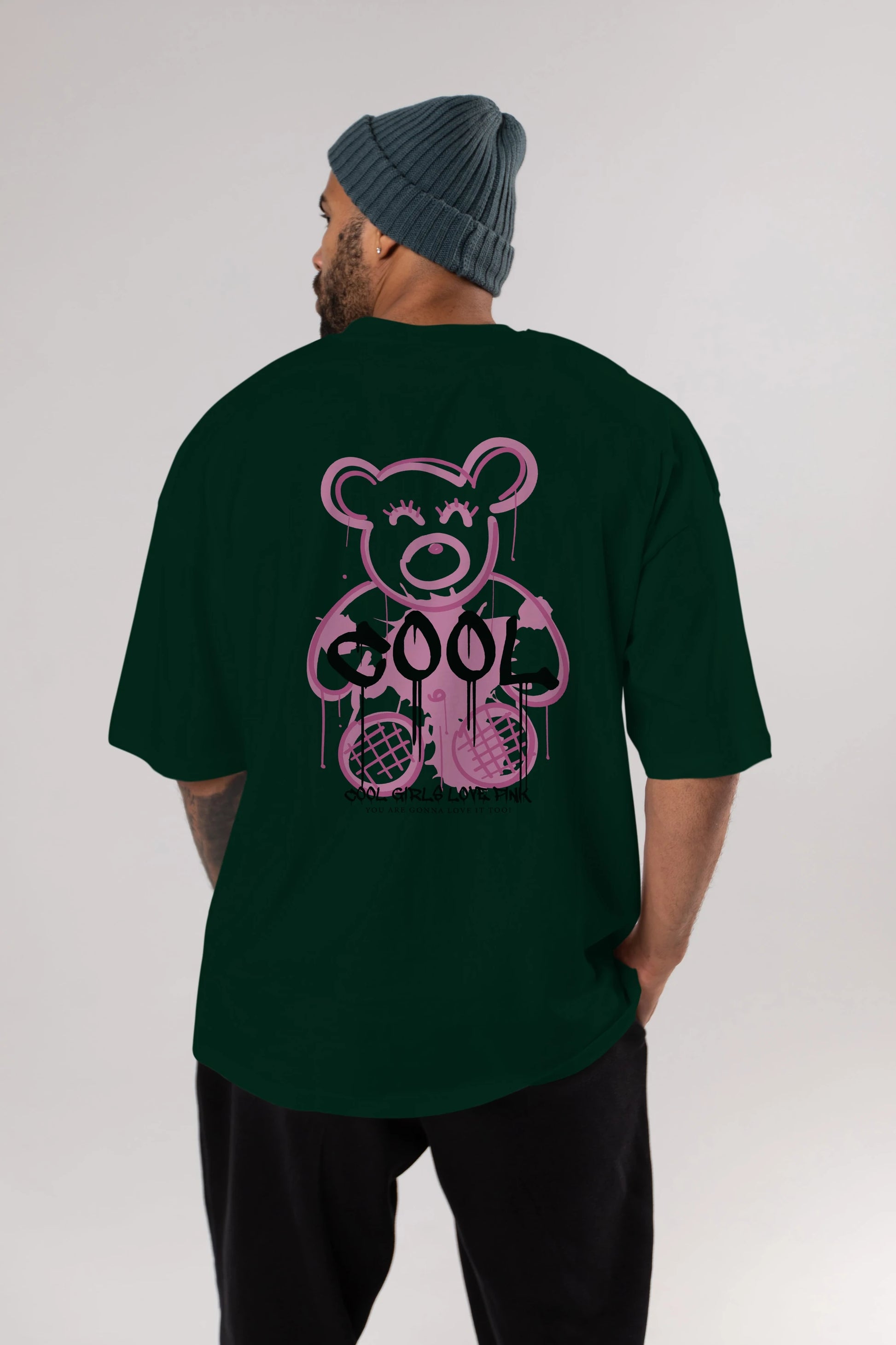 Cool Bear Arka Baskılı Oversize t-shirt Erkek Kadın Unisex