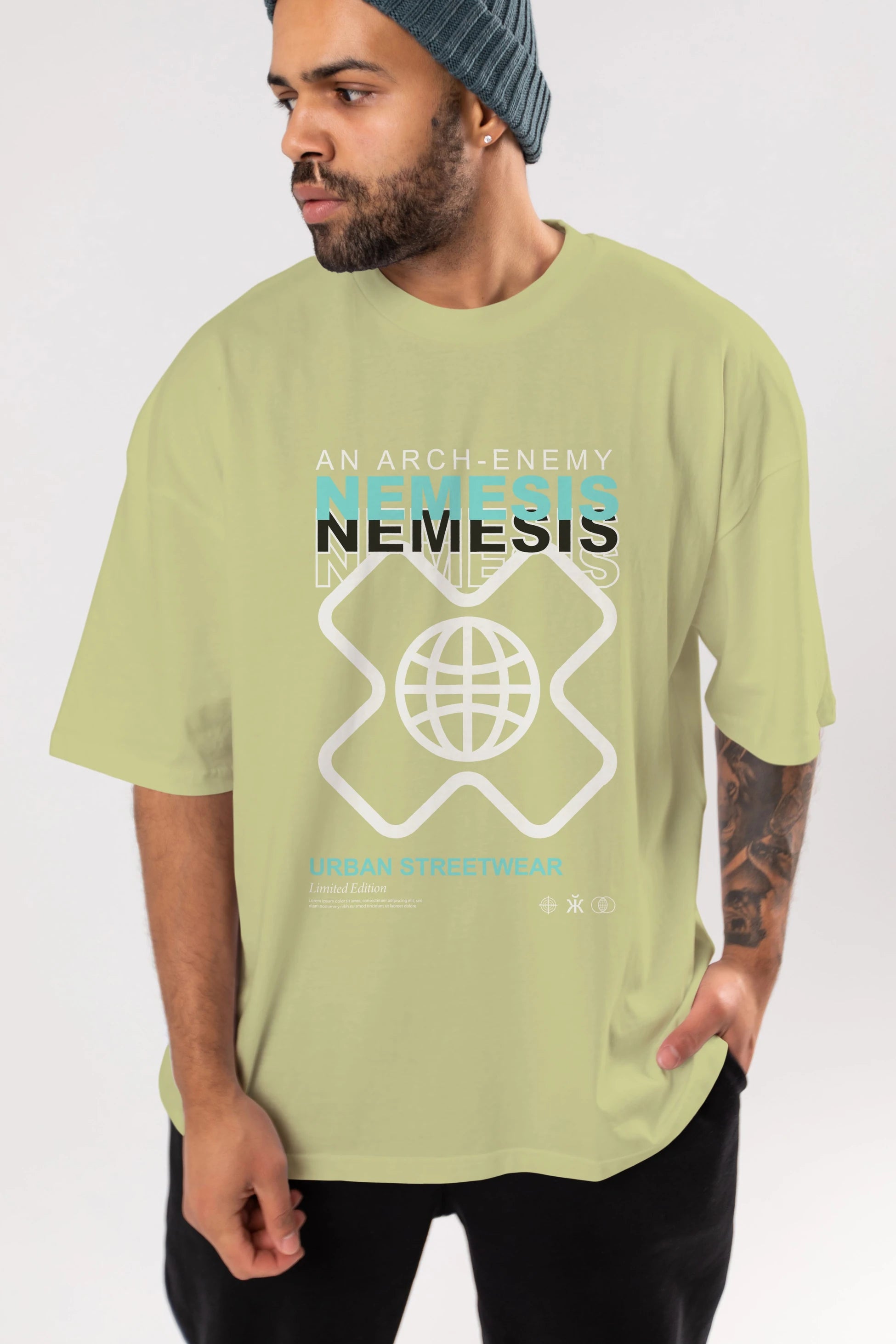 Nemesis Urban Ön Baskılı Oversize t-shirt Erkek Kadın Unisex