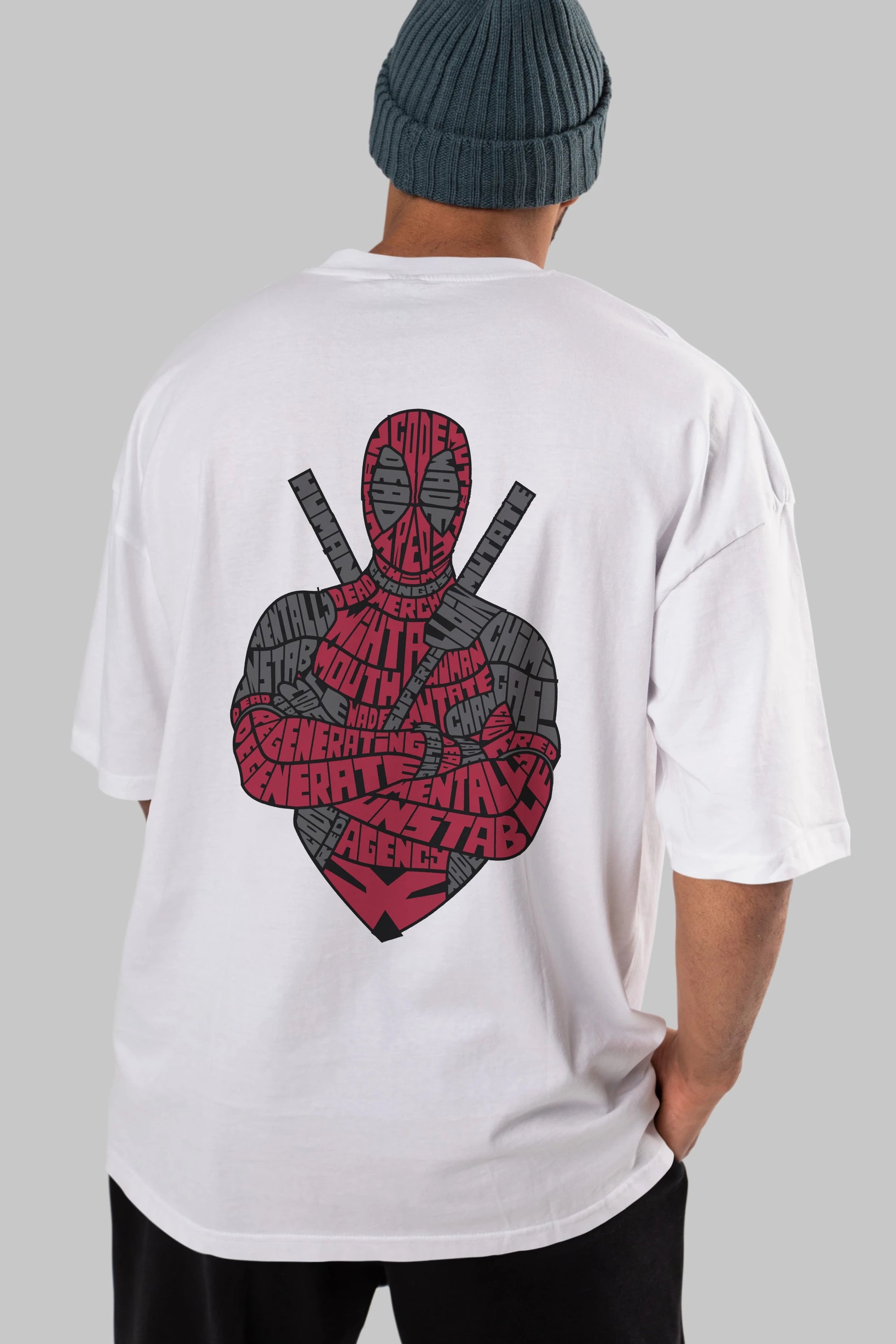 Dead Red Arka Baskılı Oversize t-shirt %100 pamuk Erkek Kadın Unisex