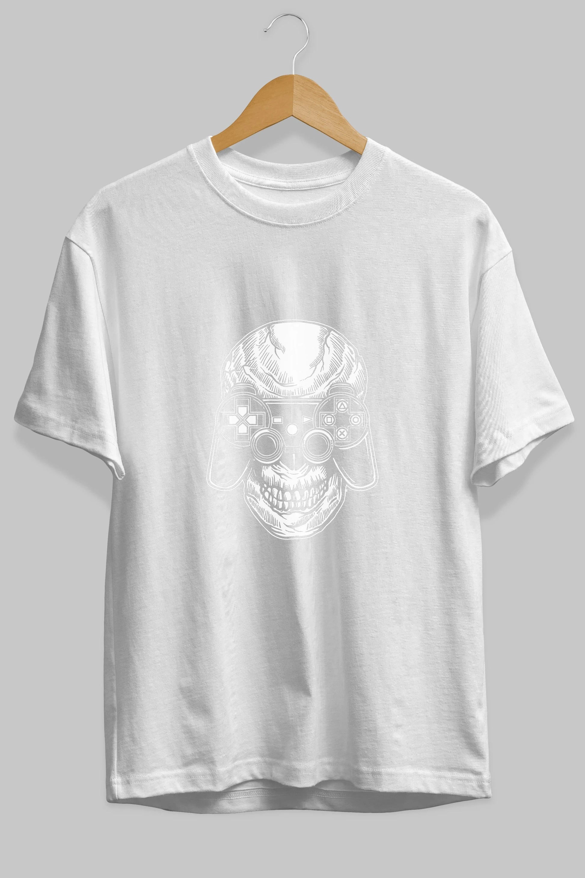 Skull Gamers Ön Baskılı Oversize t-shirt Erkek Kadın Unisex %100 Pamuk tişort