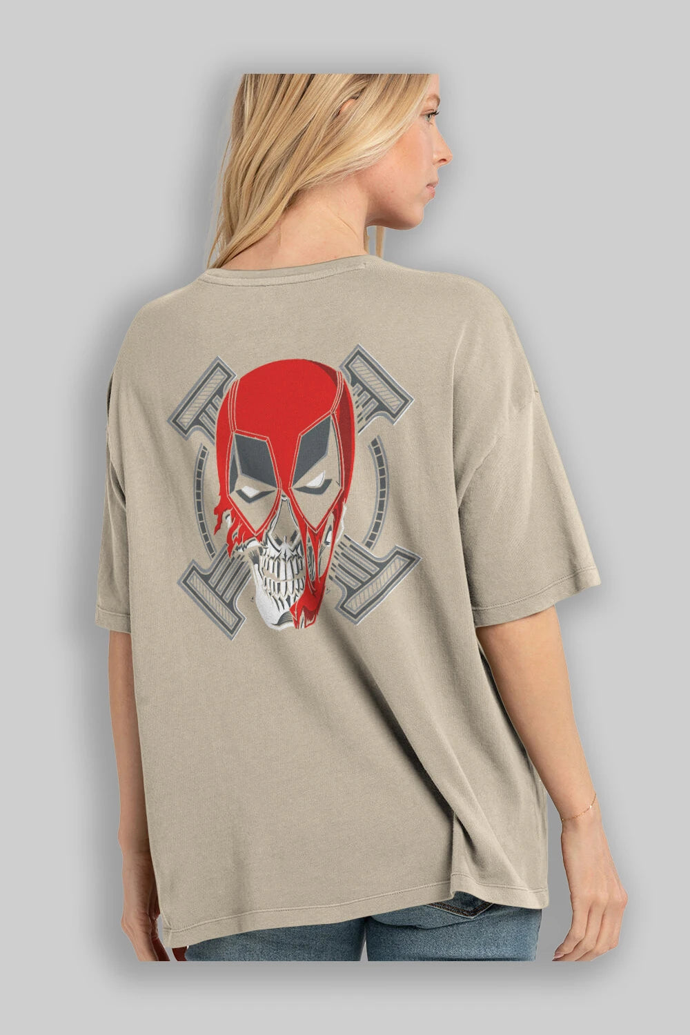 Deadpool (7) Arka Baskılı Oversize t-shirt Erkek Kadın Unisex %100 Pamuk Bisiklet Yaka tişort