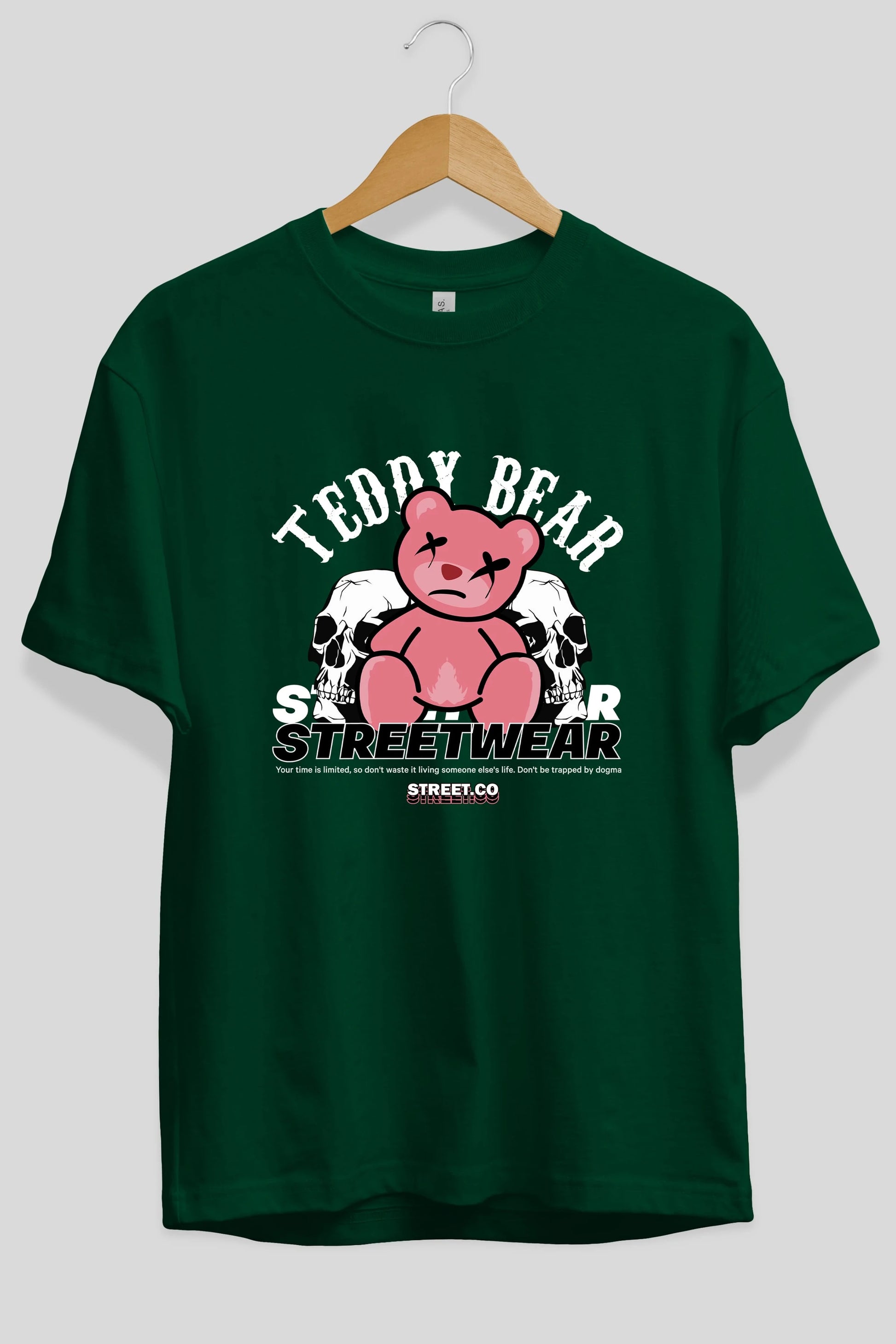 Teddy Bear Streetwear 2 Ön Baskılı Oversize t-shirt Erkek Kadın Unisex