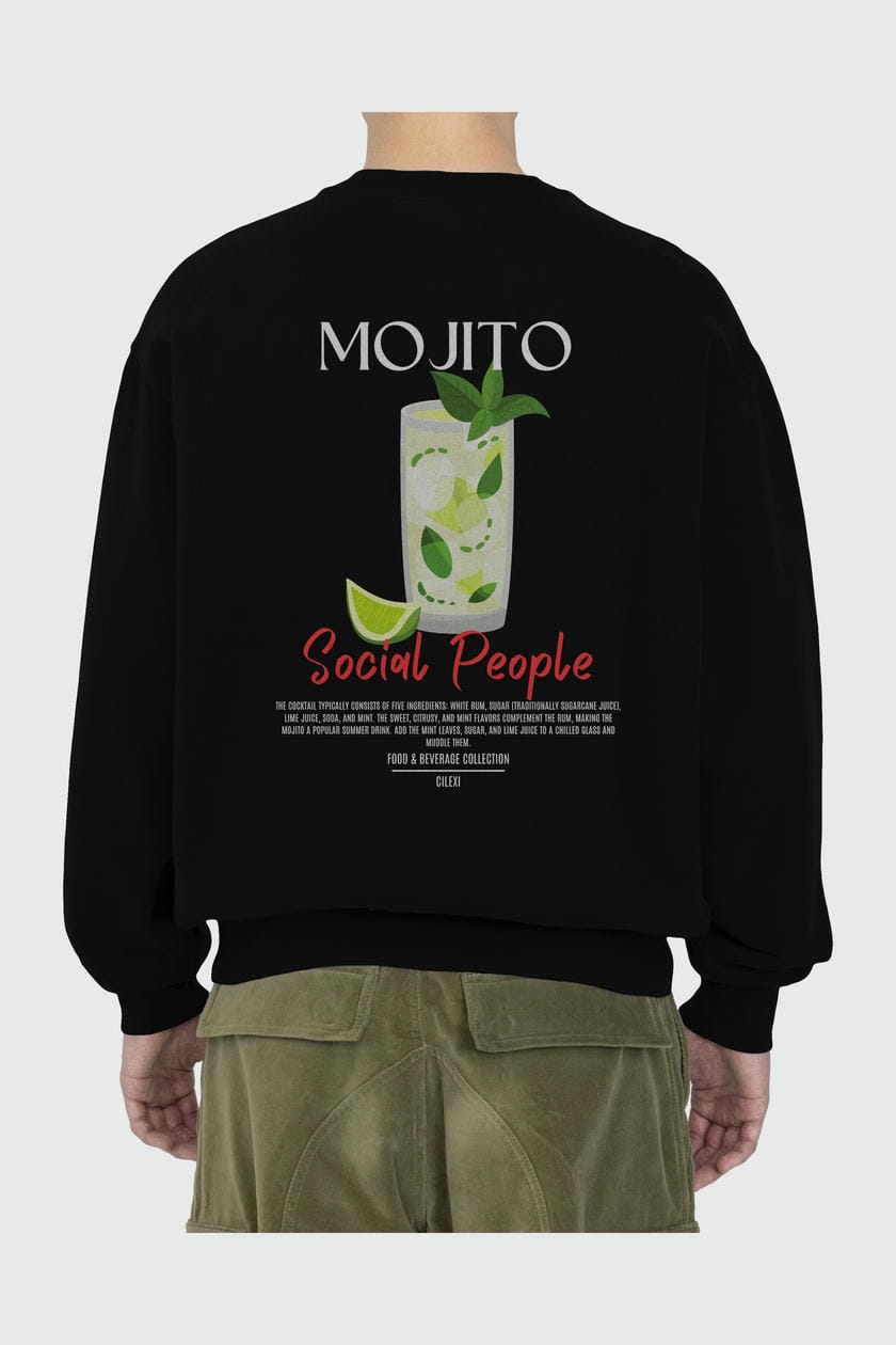 Mojito Arka Baskılı Oversize Sweatshirt Erkek Kadın Unisex