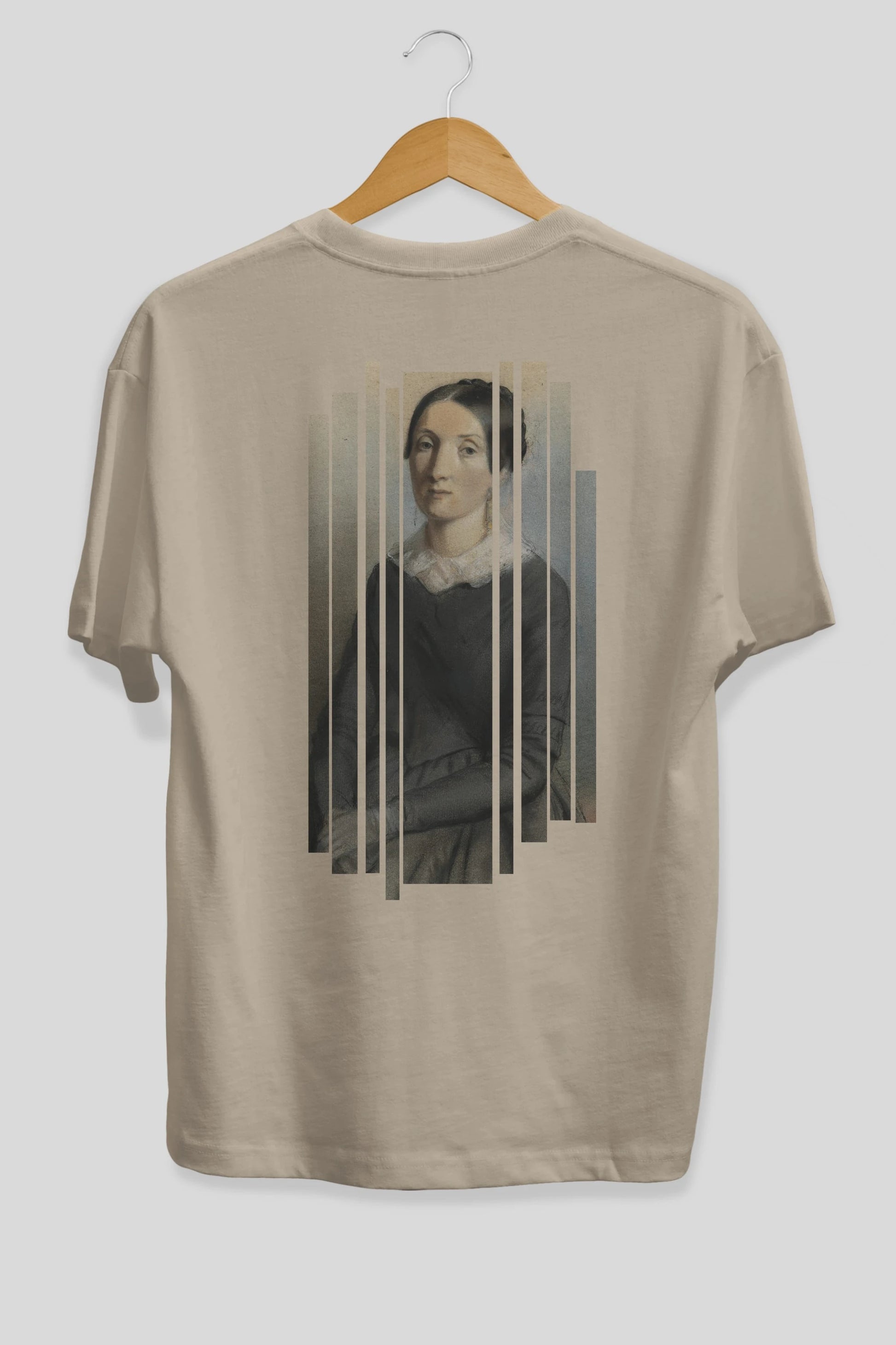 Retro Portre Arka Baskılı Oversize t-shirt Erkek Kadın Unisex