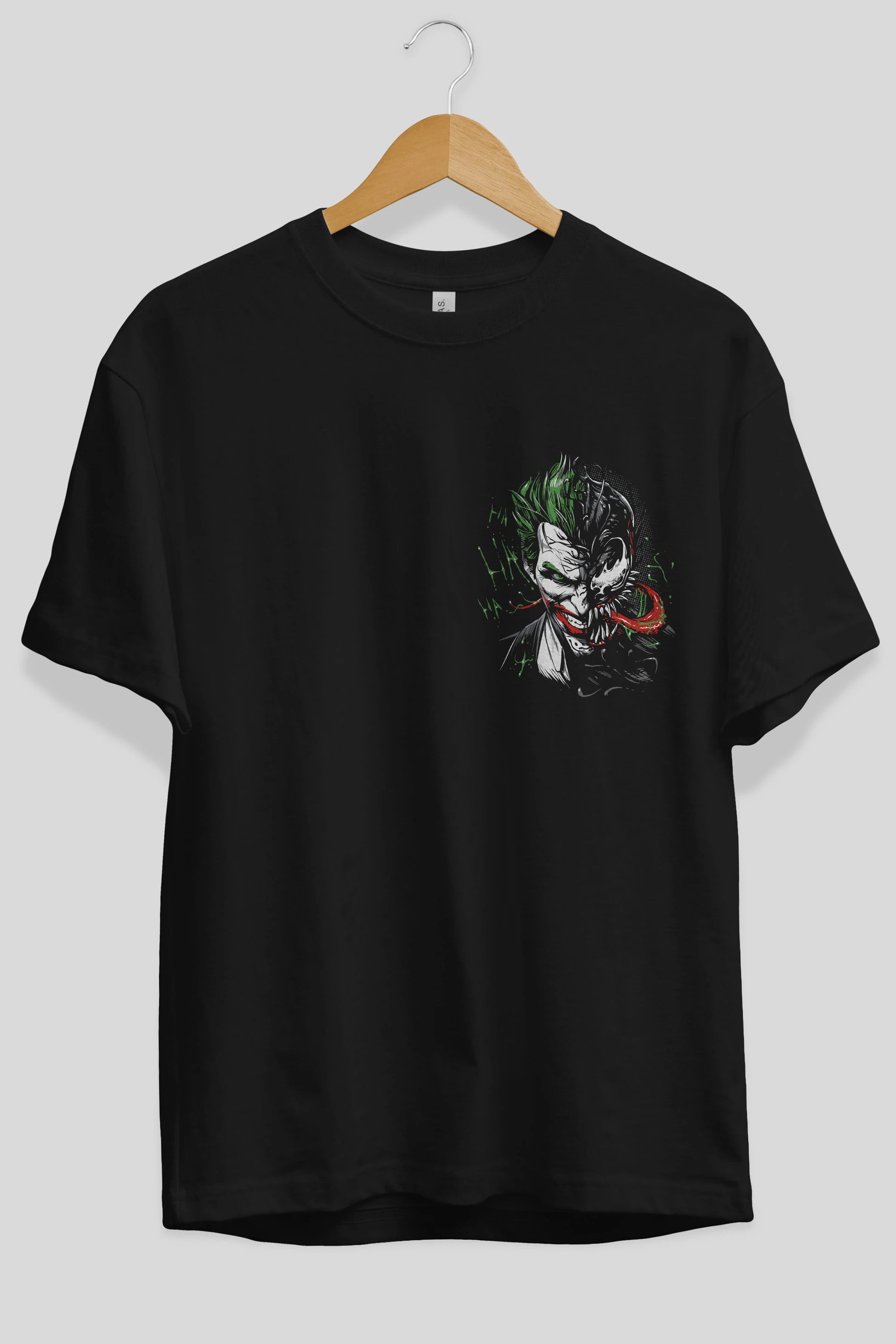 Venom (16) Ön Sol Baskılı Oversize t-shirt Erkek Kadın Unisex %100 Pamuk Bisiklet Yaka tişort